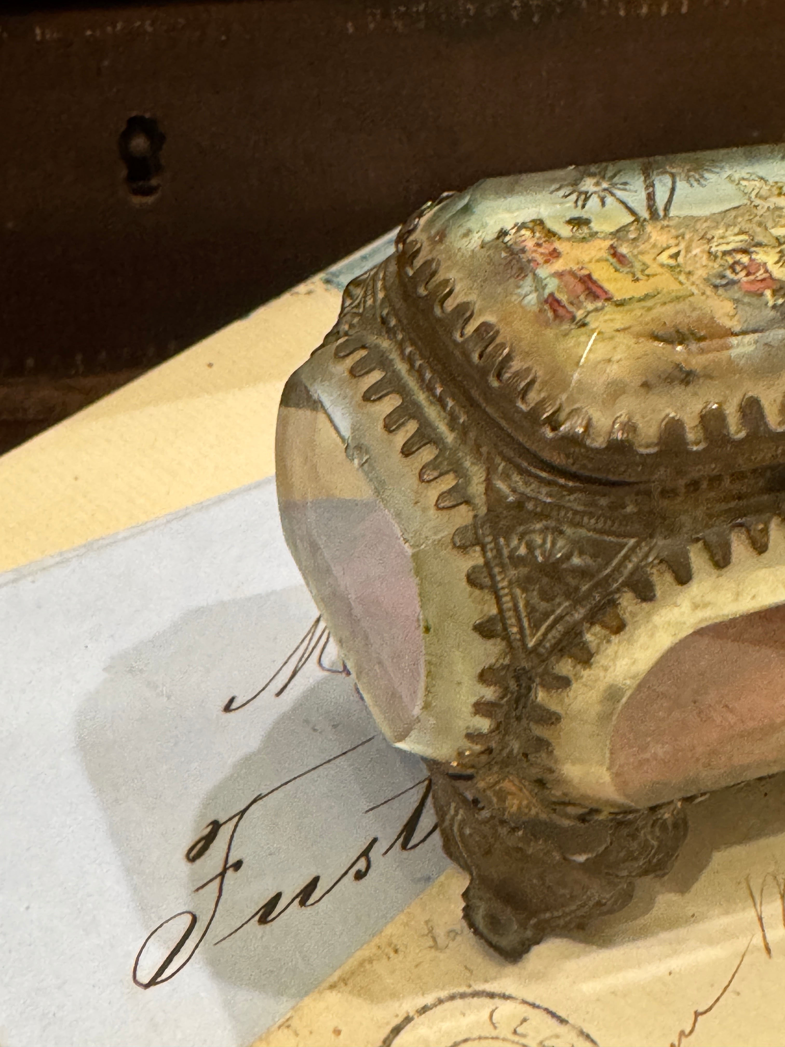 Antique French Beveled Jewelry Casket