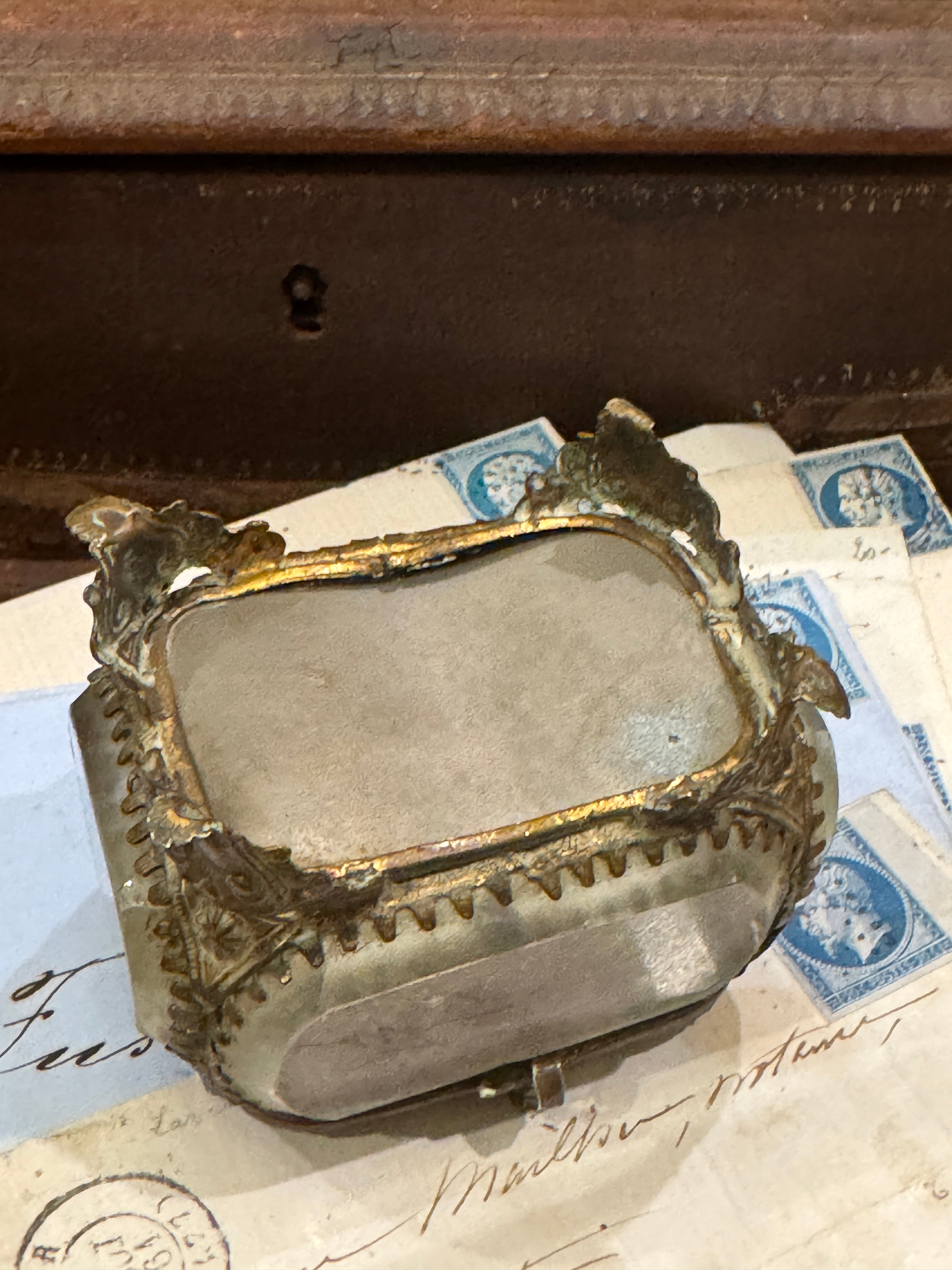 Antique French Beveled Jewelry Casket
