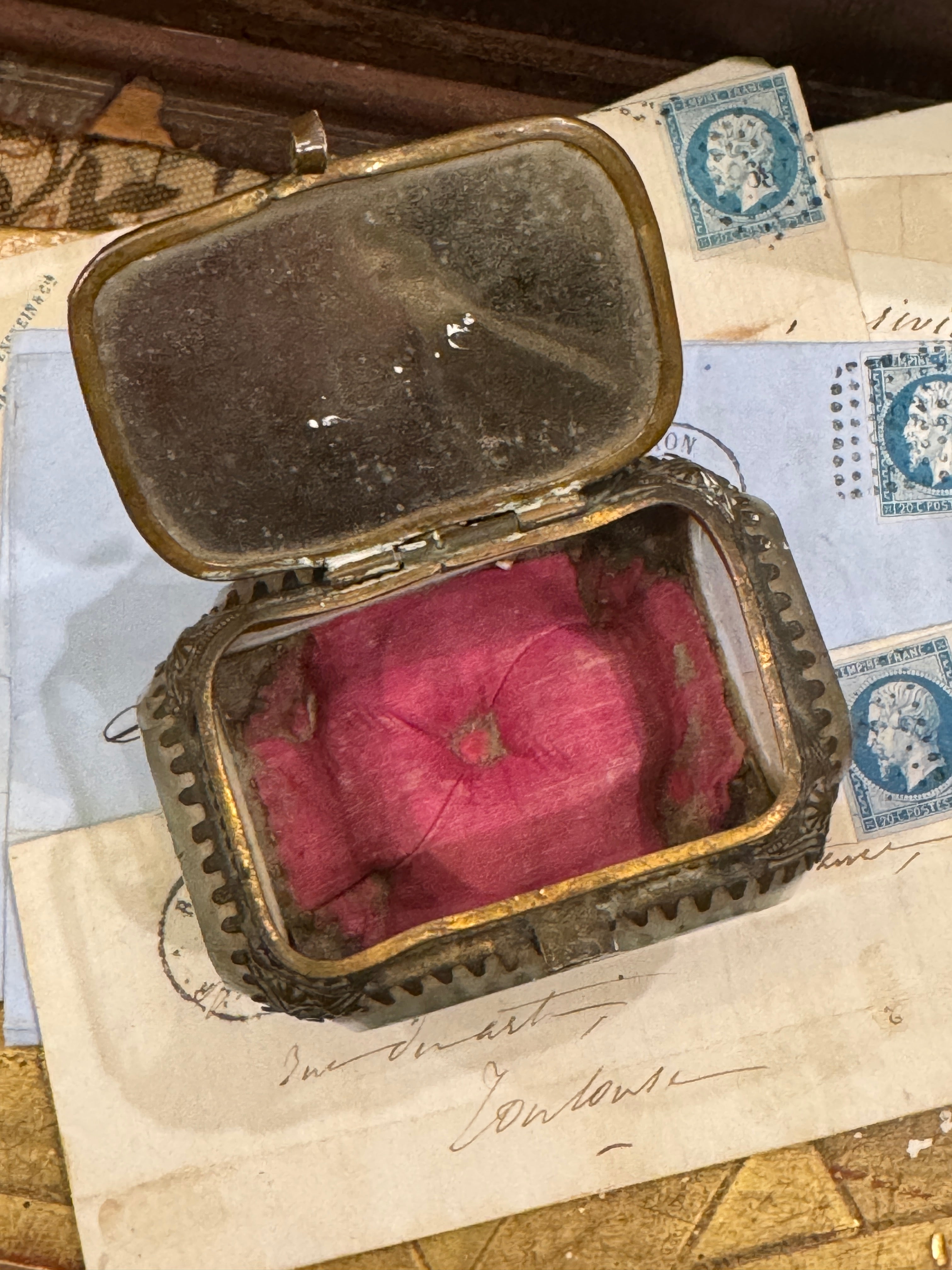 Antique French Beveled Jewelry Casket