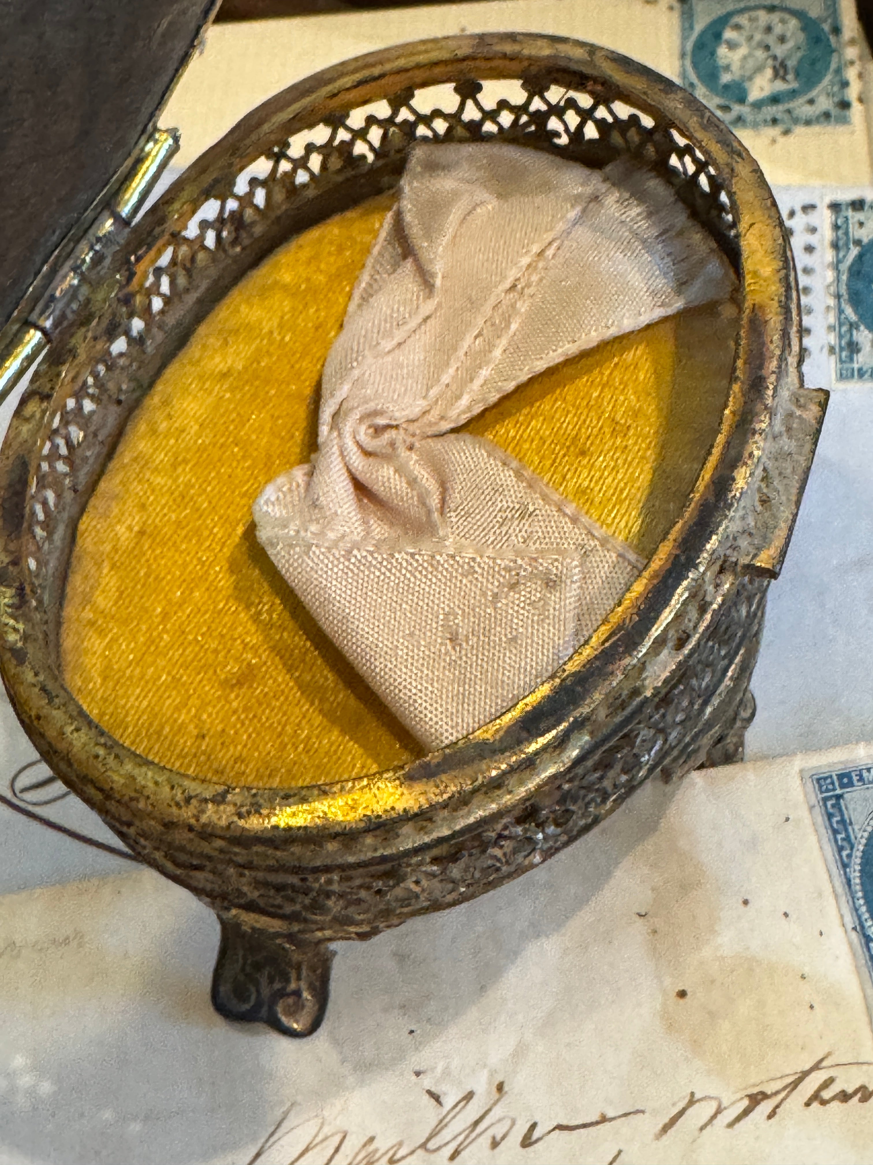 Antique French Oval Jewelry Casket