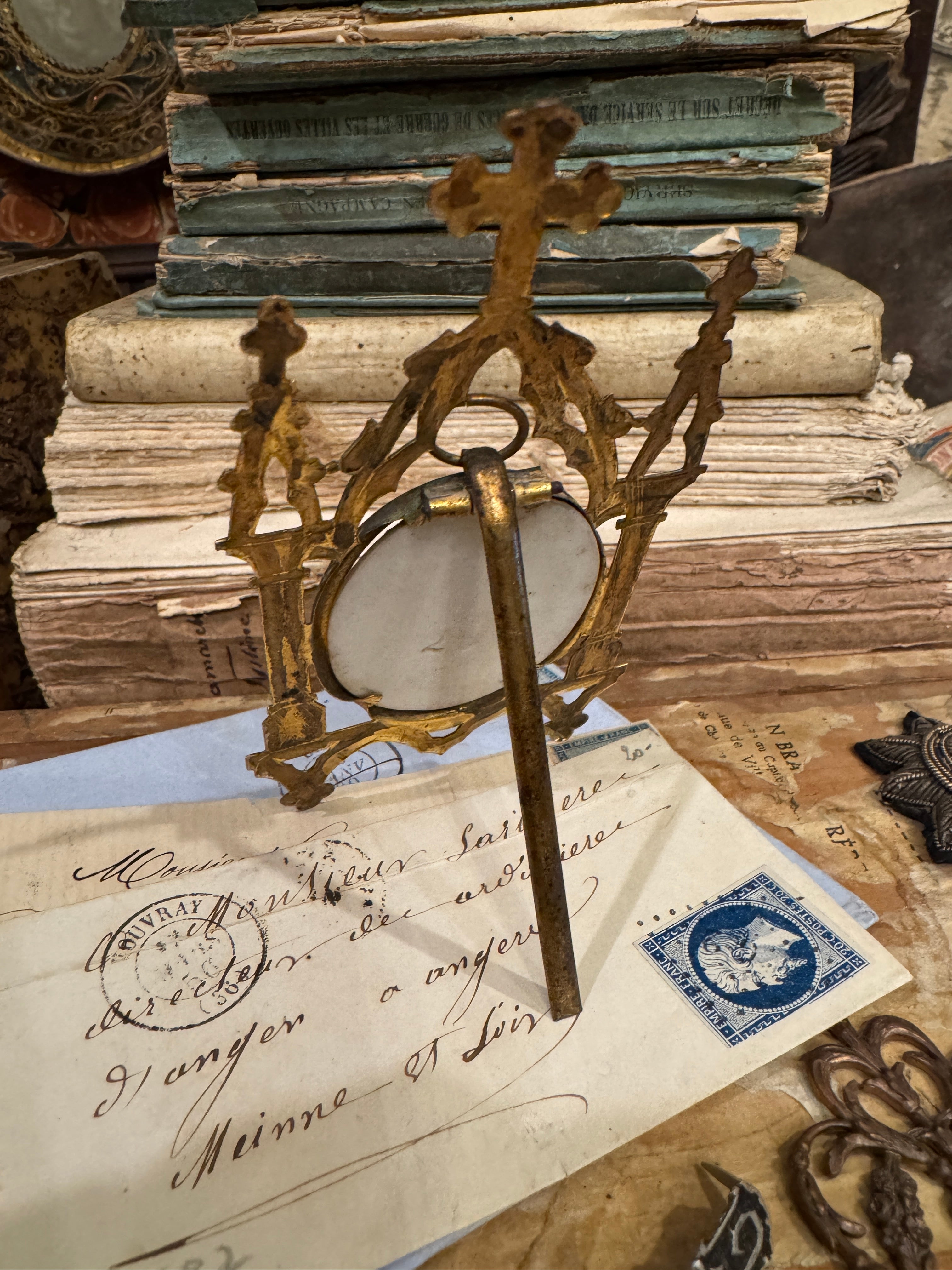 Antique 1800s French Napoleon III Religious Icon