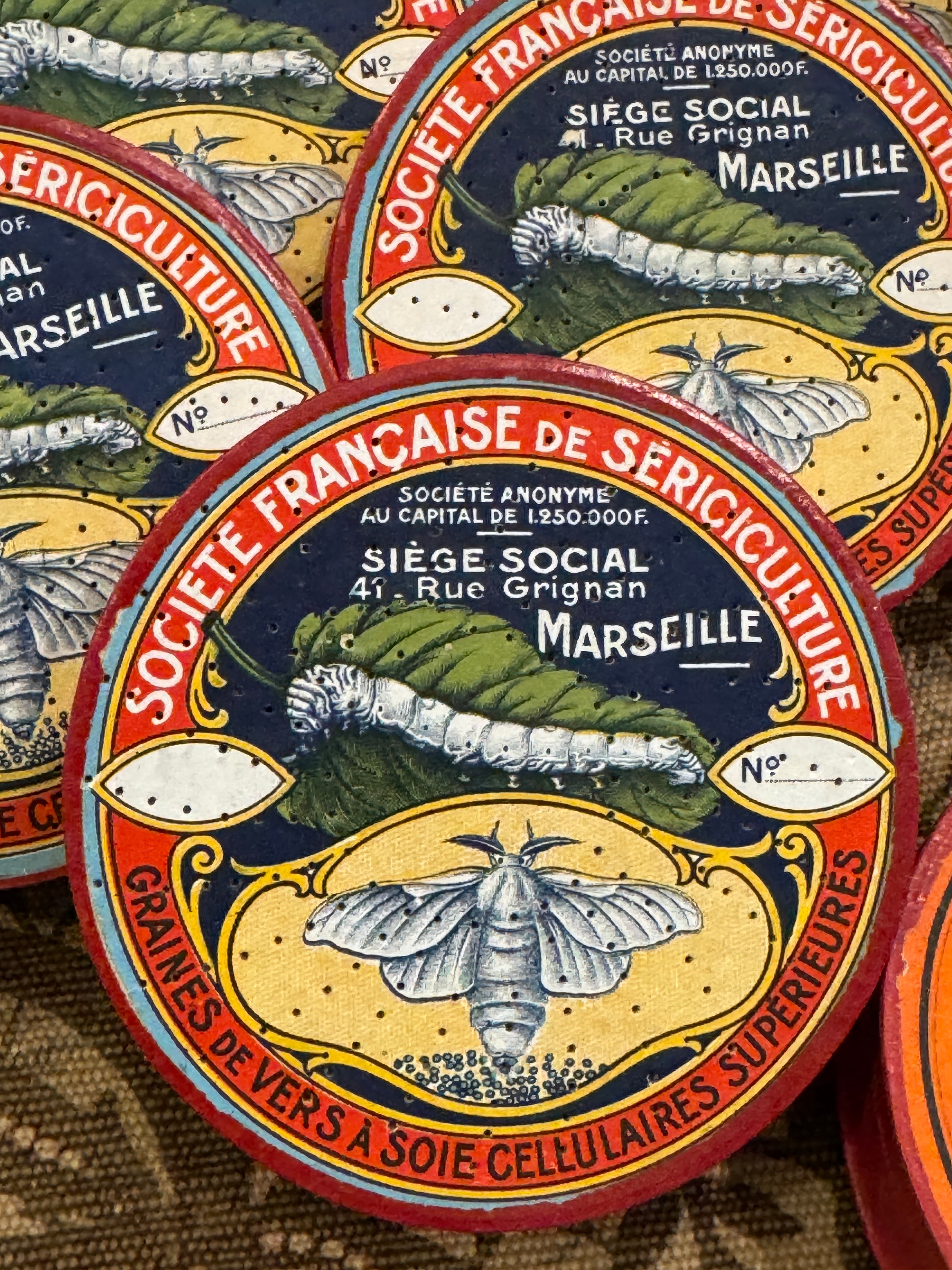 Antique 1800s French Silk Moth Boxes