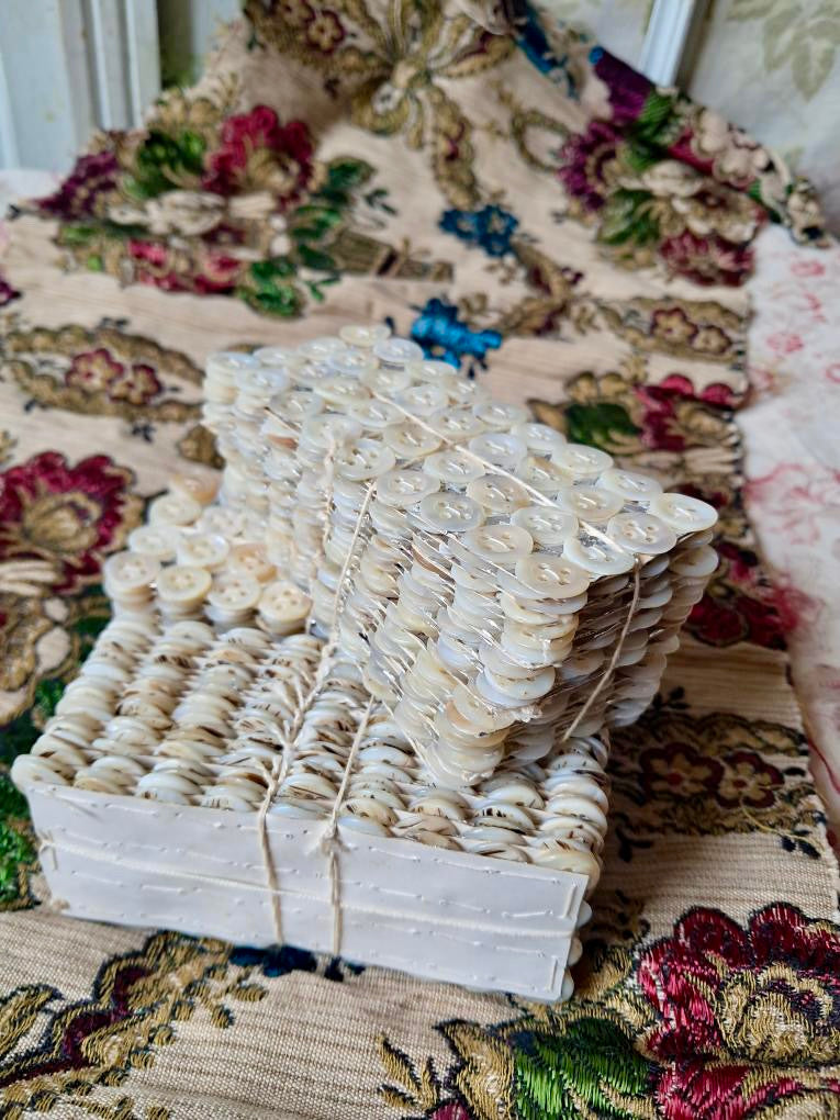 Antique French Mother of Pearl Button Cards