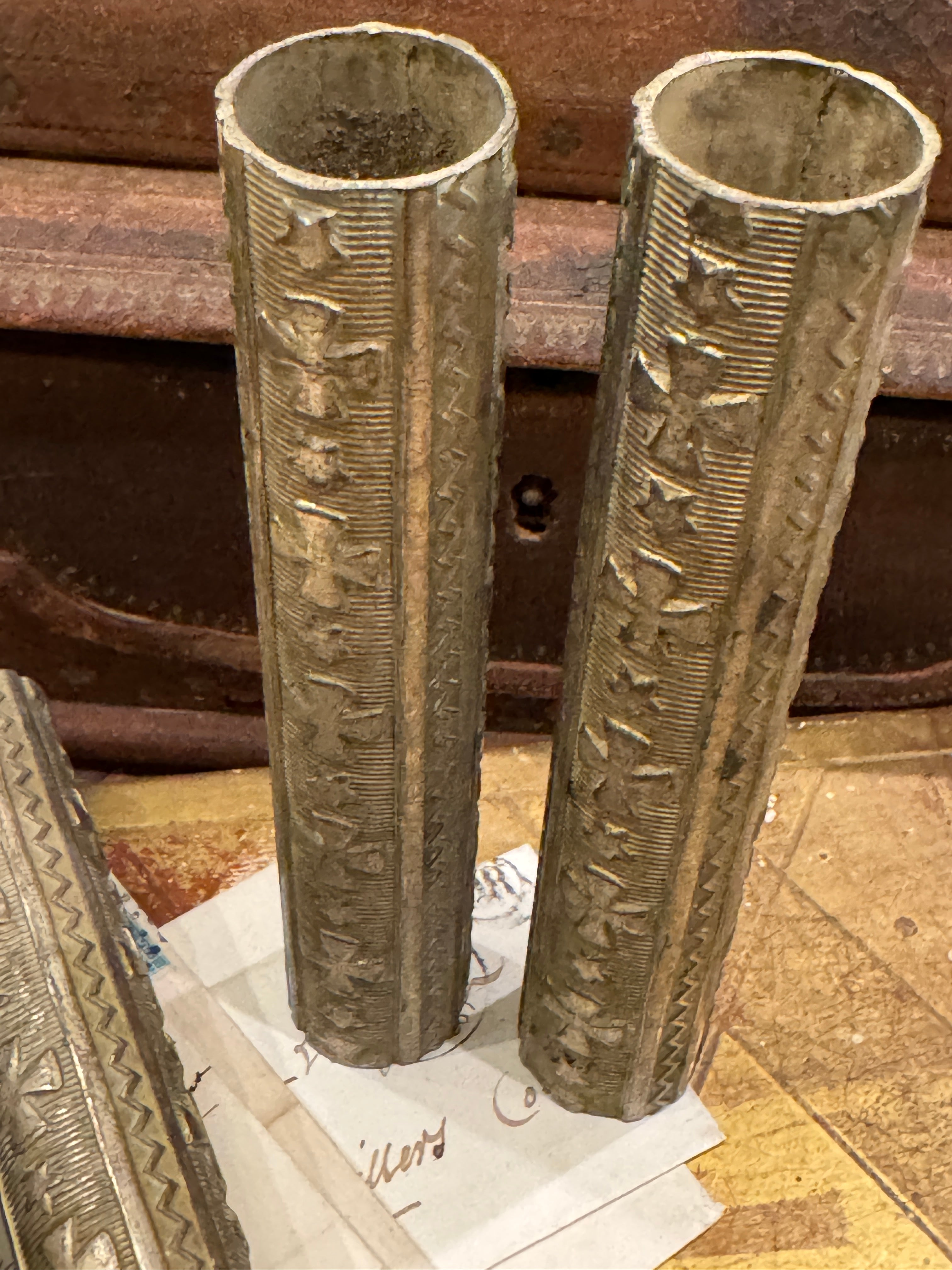 Beautiful Antique 1800s French Ormolu Candle Sleeves