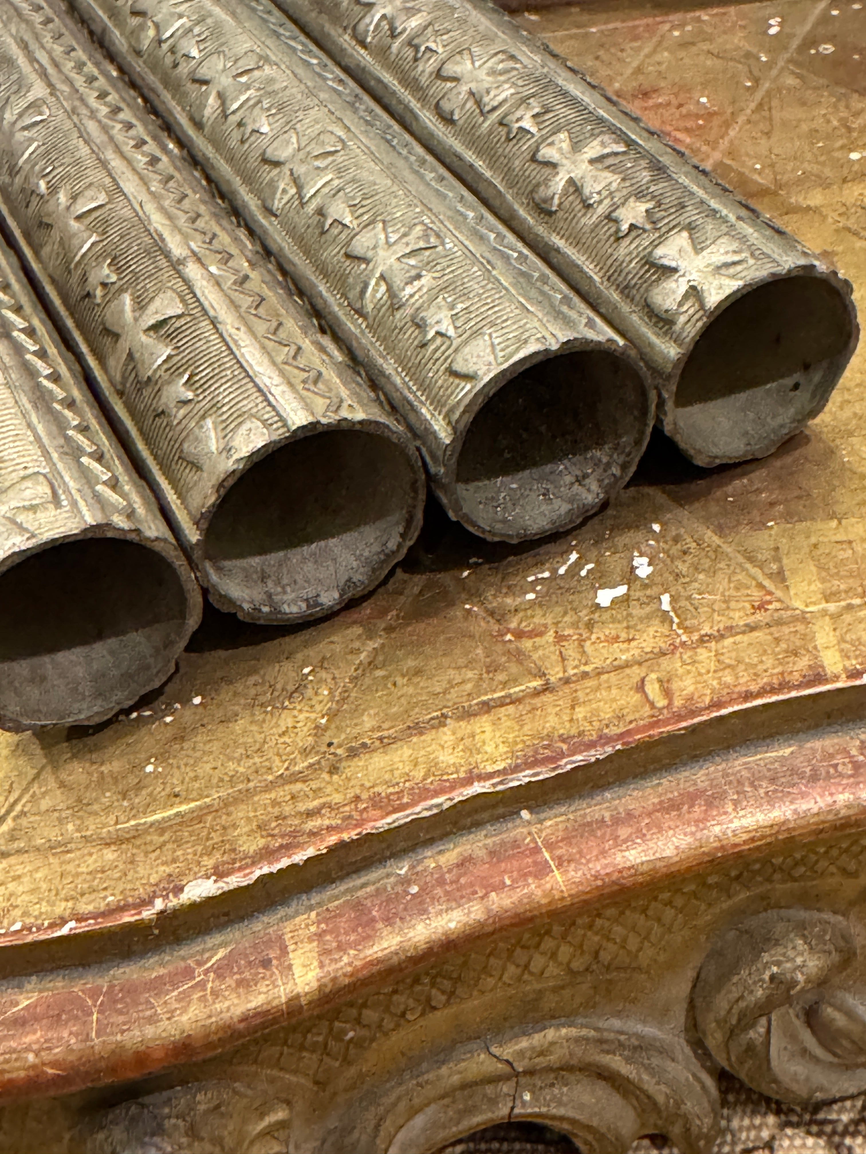 Beautiful Antique 1800s French Ormolu Candle Sleeves