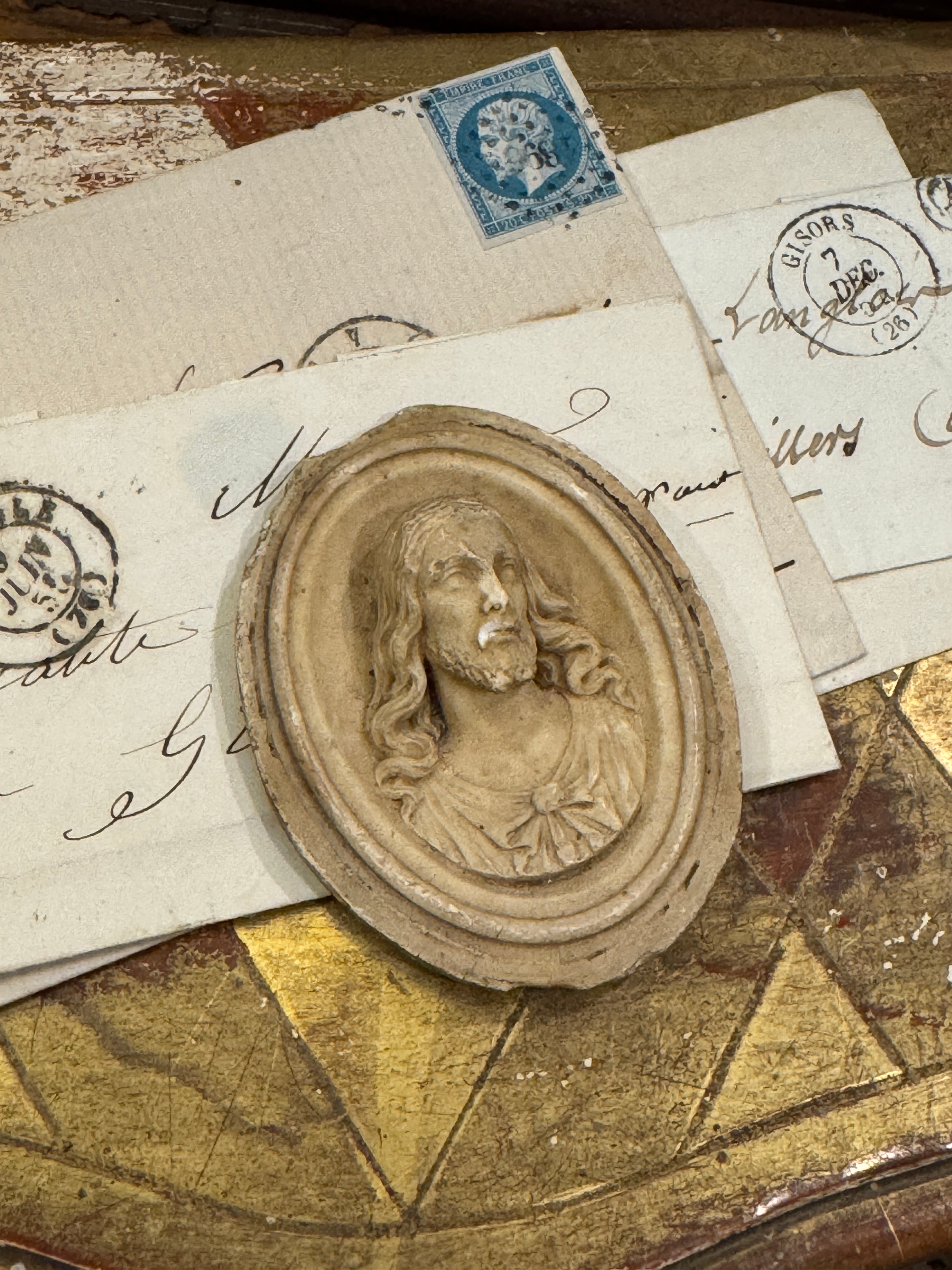 1800s Antique Meerschaum French Religious Icon