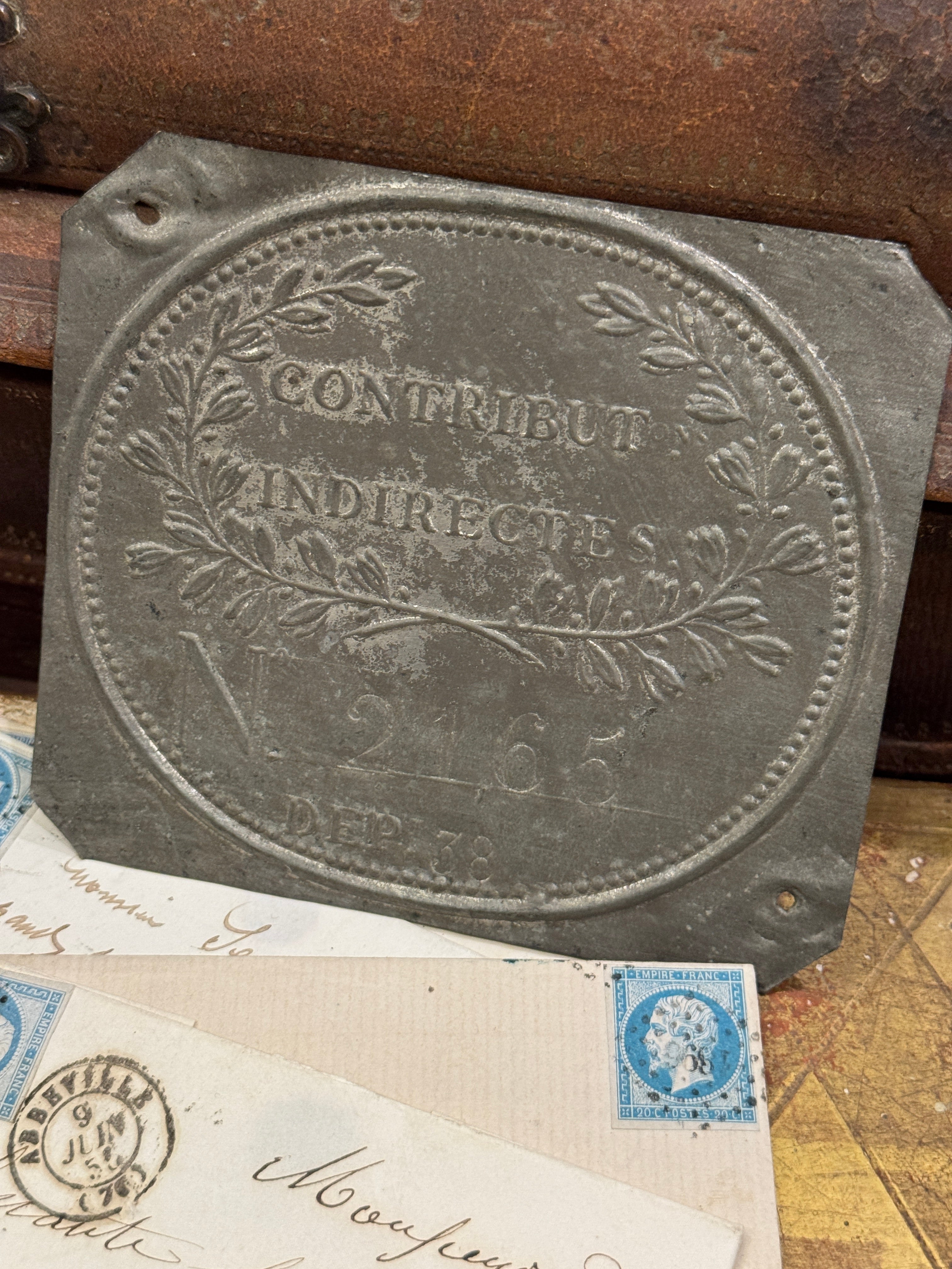 PLAQUE de METIER - CONTRIBUTIONS INDIRECTES