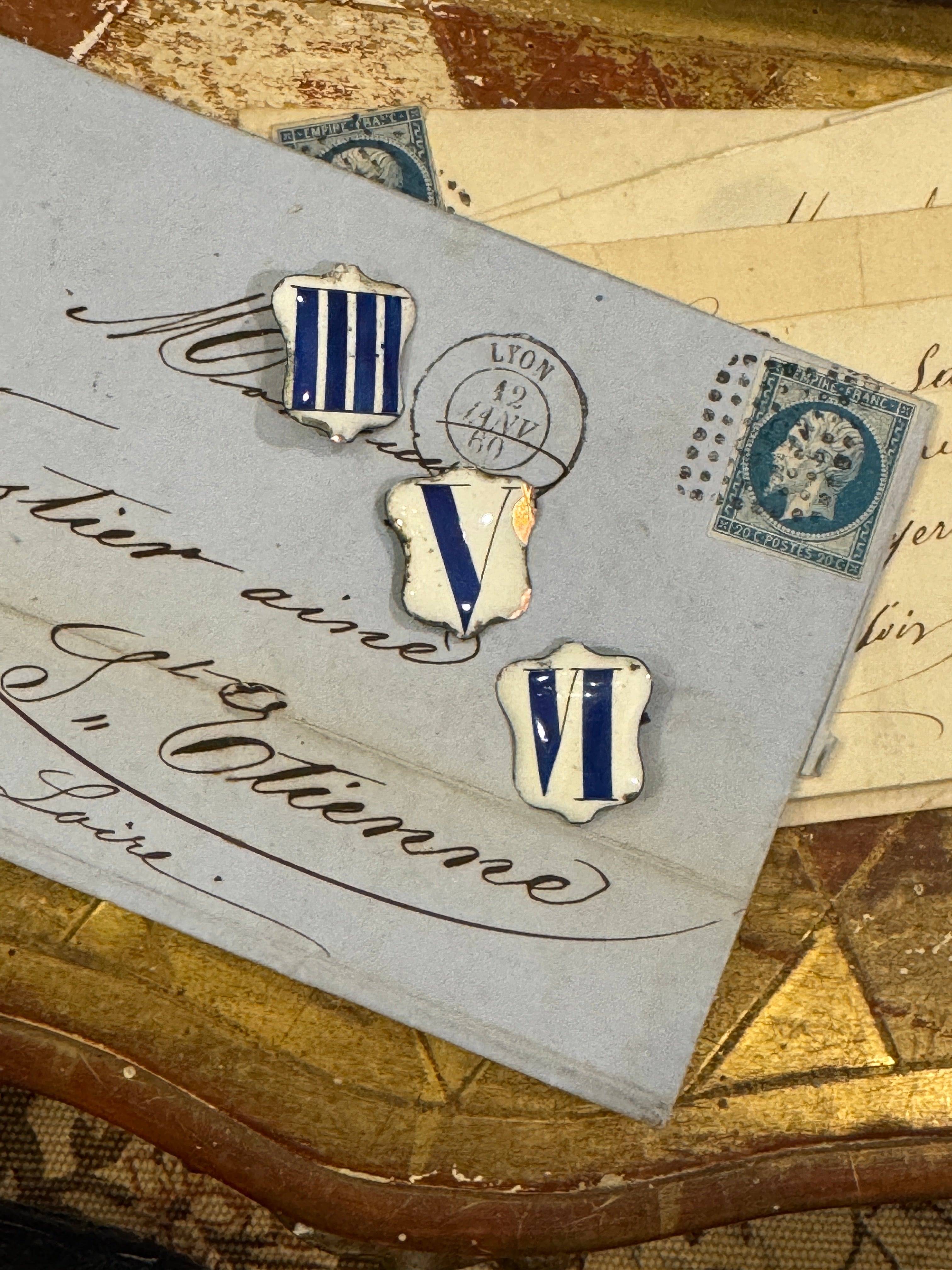 Enamel BLUE and WHITE French Enamel Clock Numbers