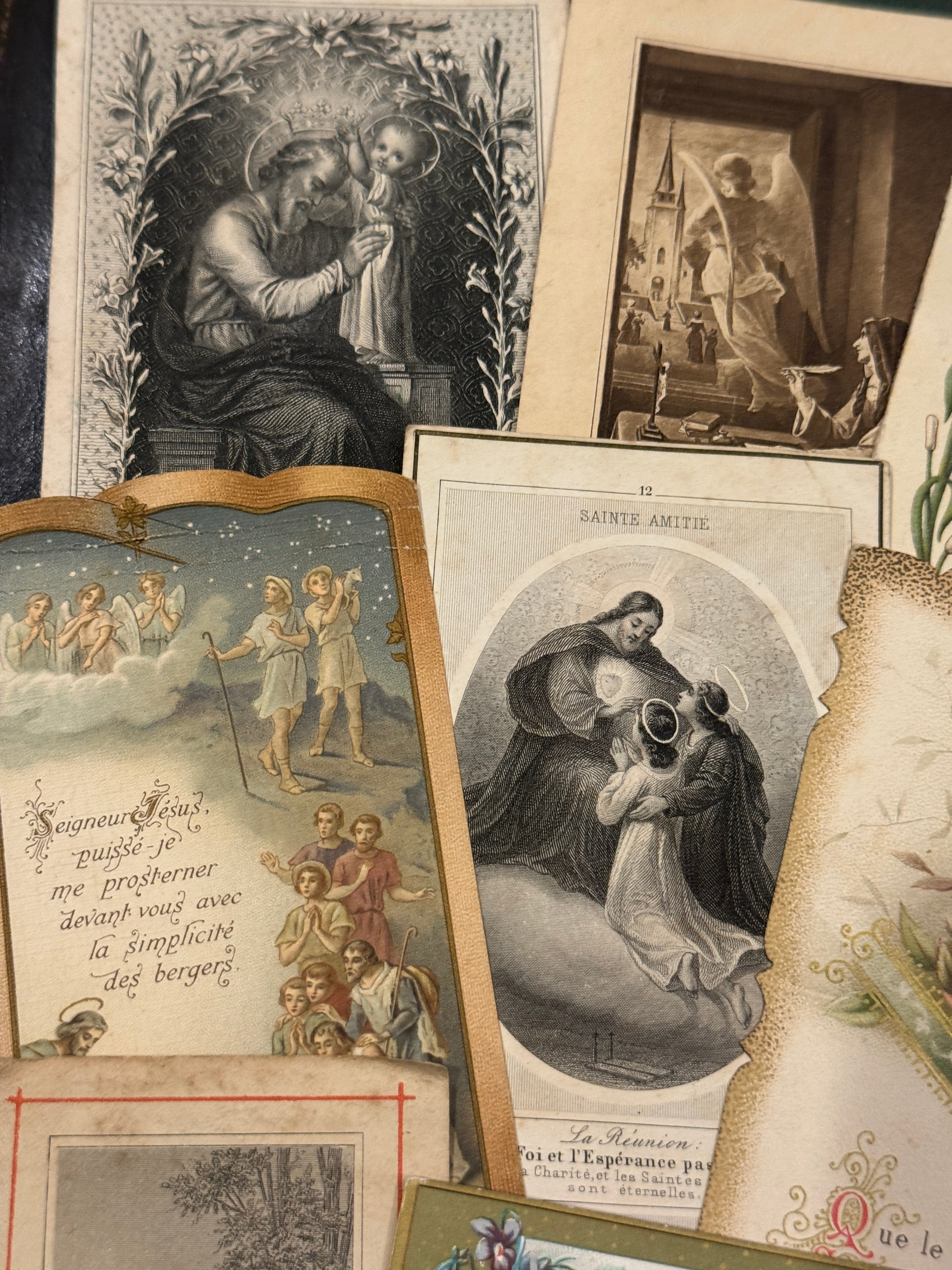 Set of 12 - 19th - 20th C French Religious Holy Cards