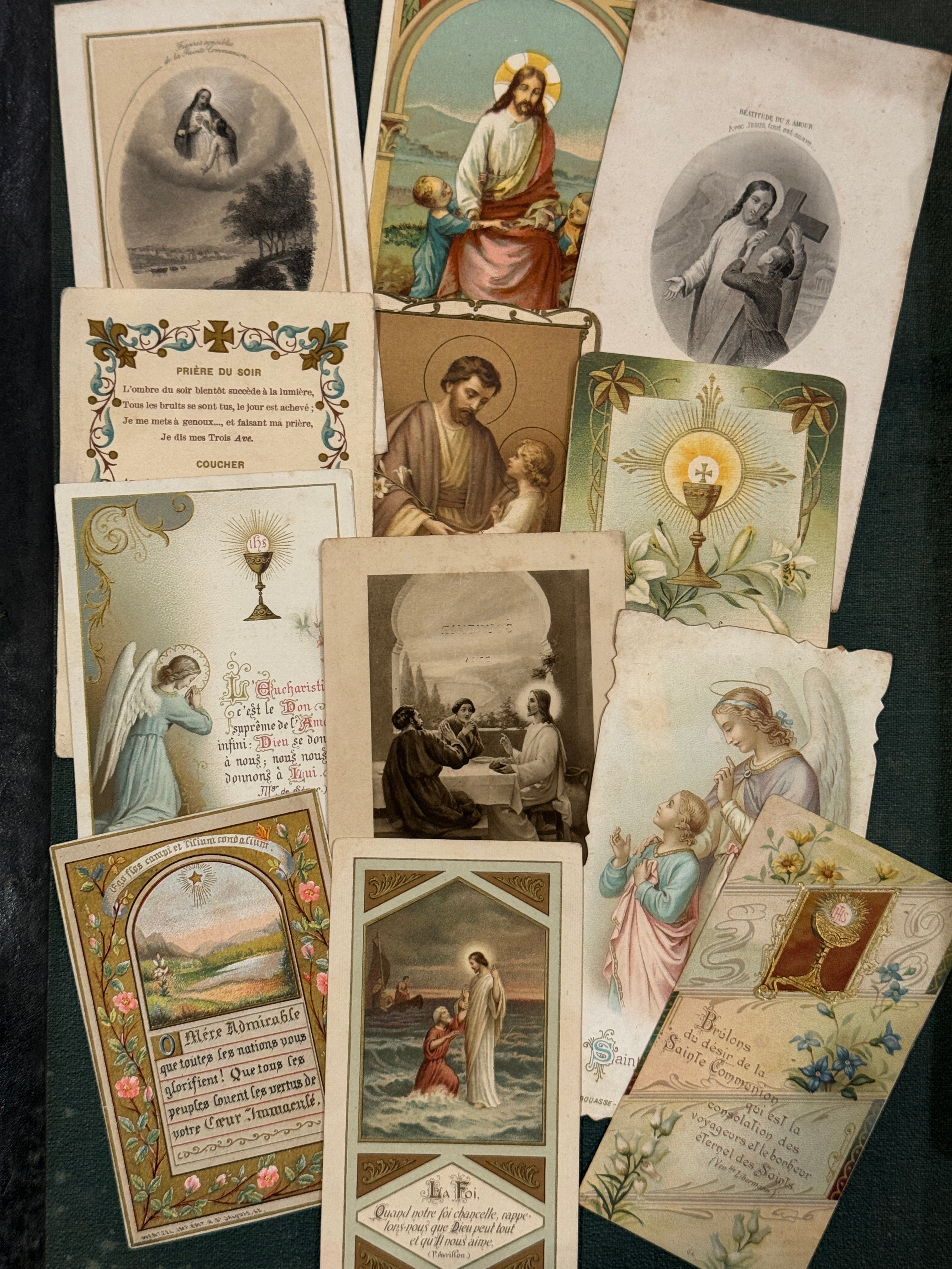 Set of 12 - 19th - 20th C French Religious Holy Cards