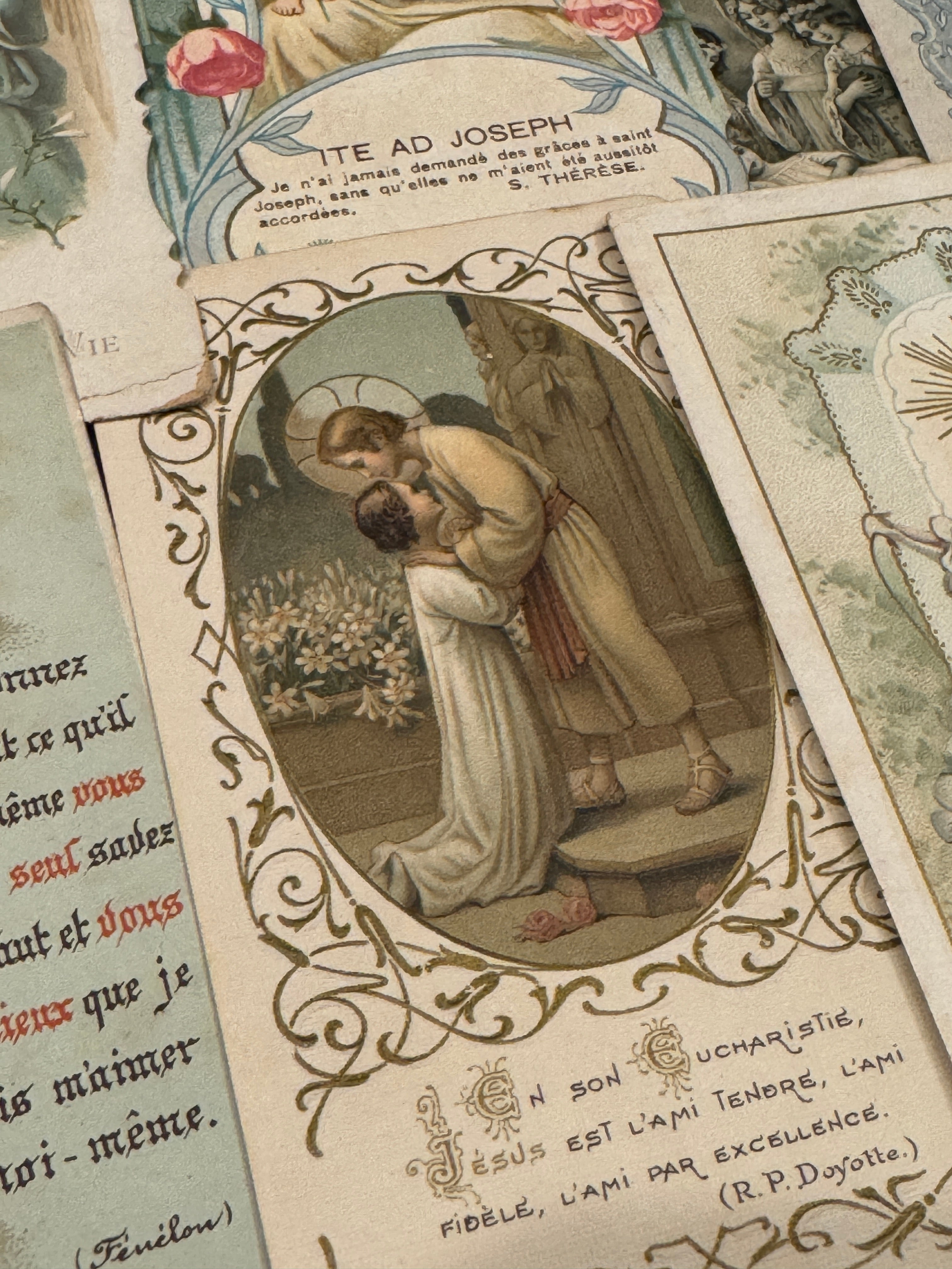 Set of 12 - 19th - 20th C French Religious Holy Cards