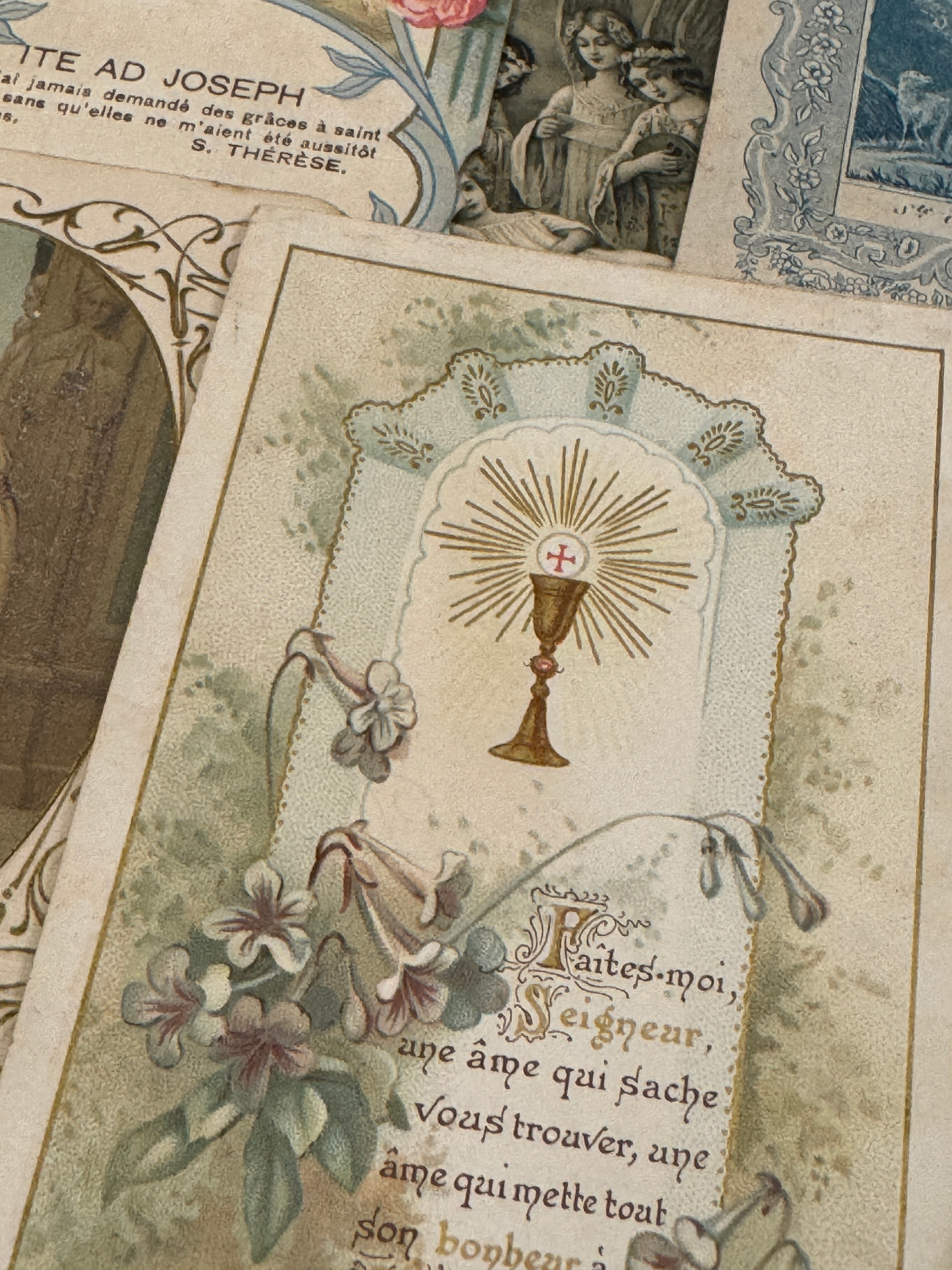 Set of 12 - 19th - 20th C French Religious Holy Cards