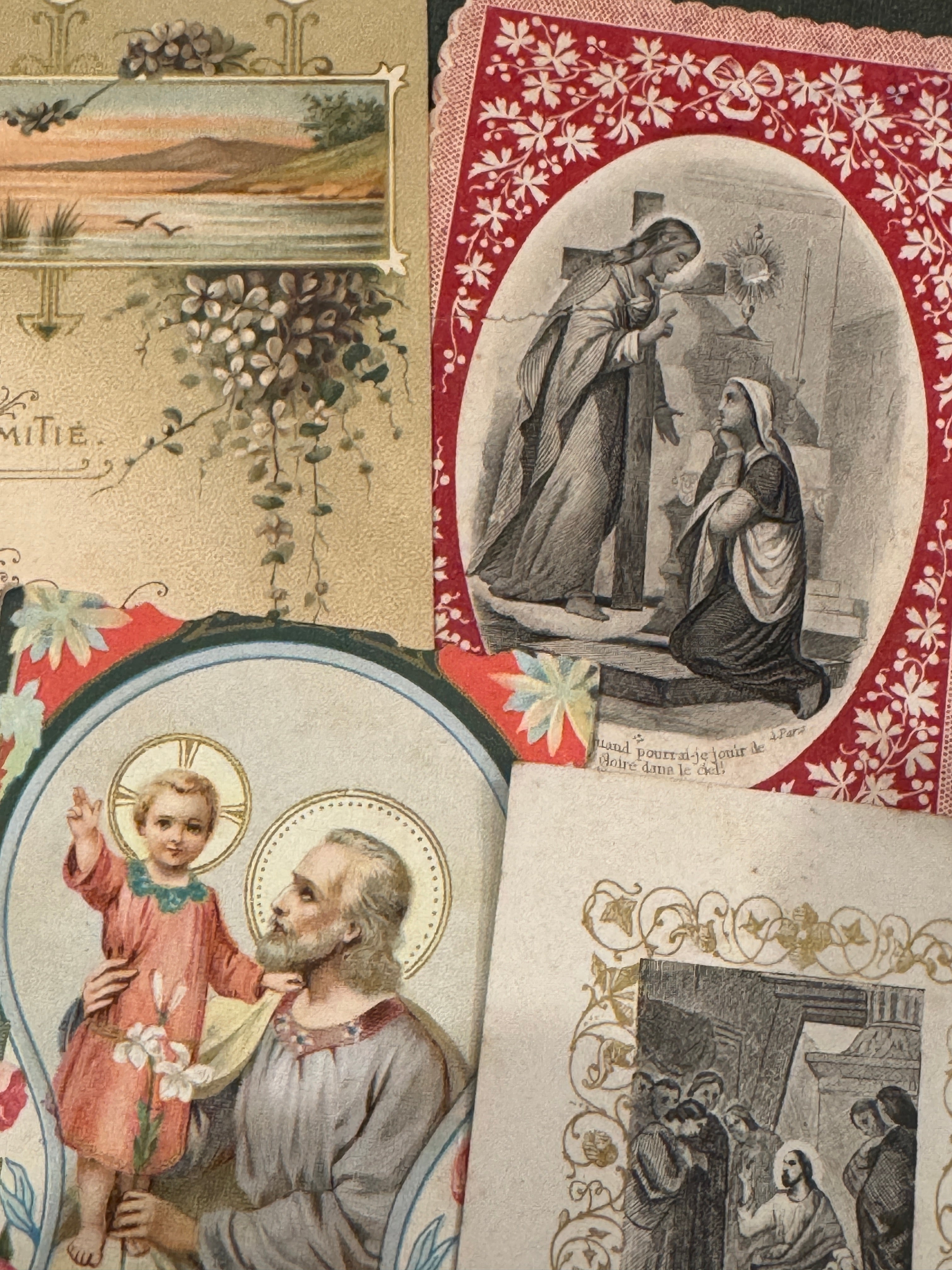 Set of 12 - 19th - 20th C French Religious Holy Cards