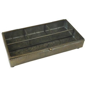 Medium Brass Rectangle Box with Glass Lid