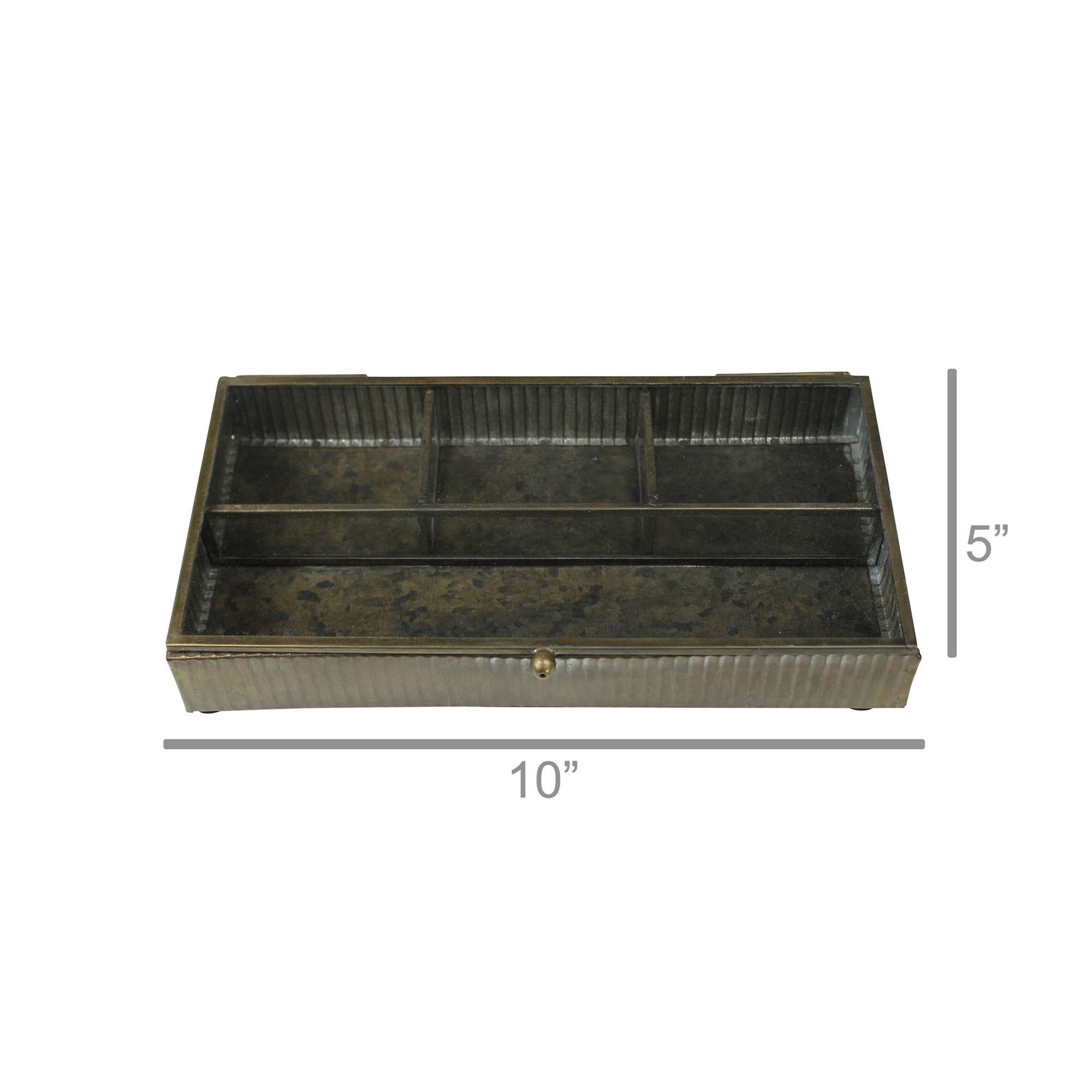 Medium Brass Rectangle Box with Glass Lid