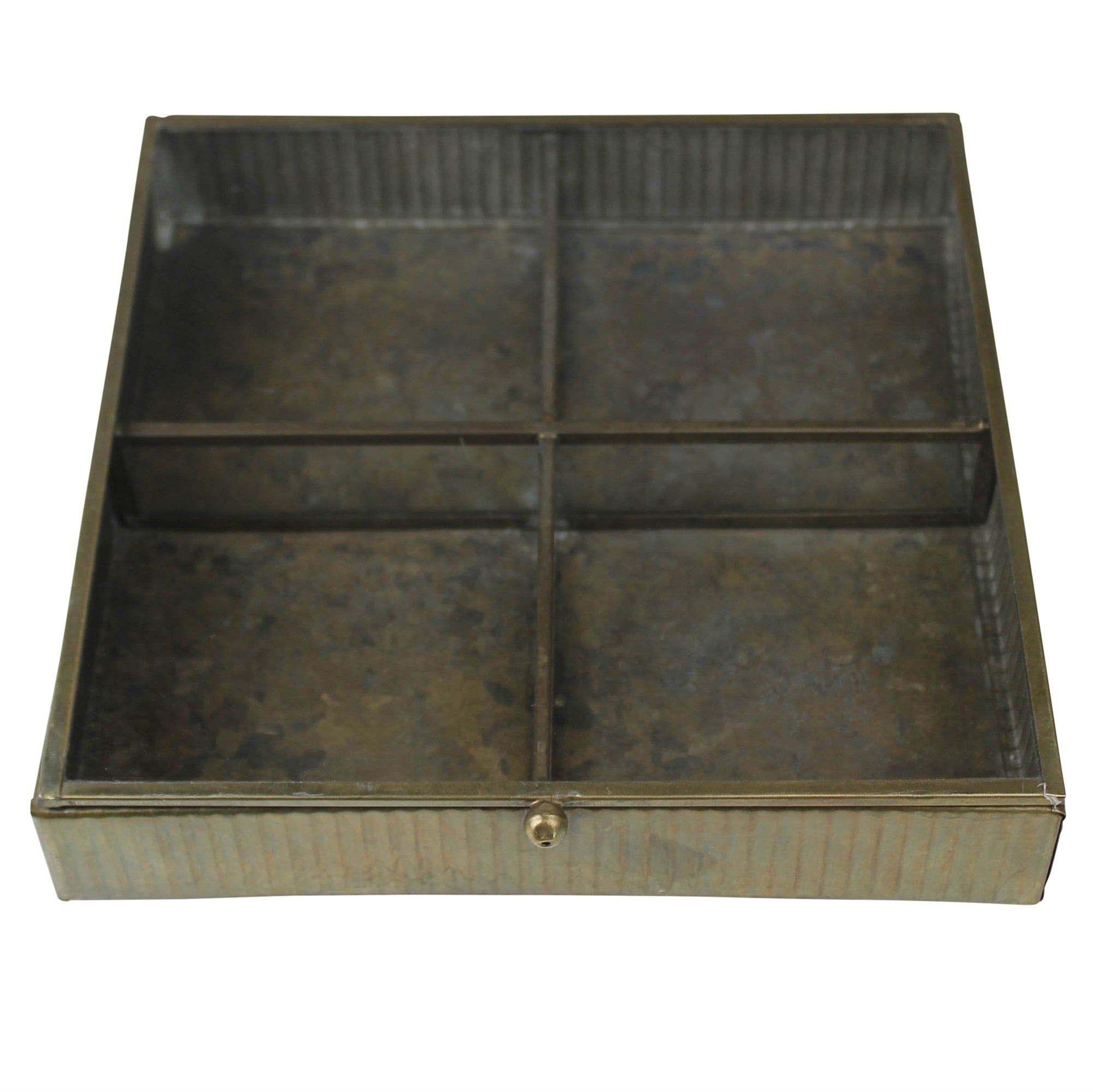 Small Brass Square Box with Glass Lid