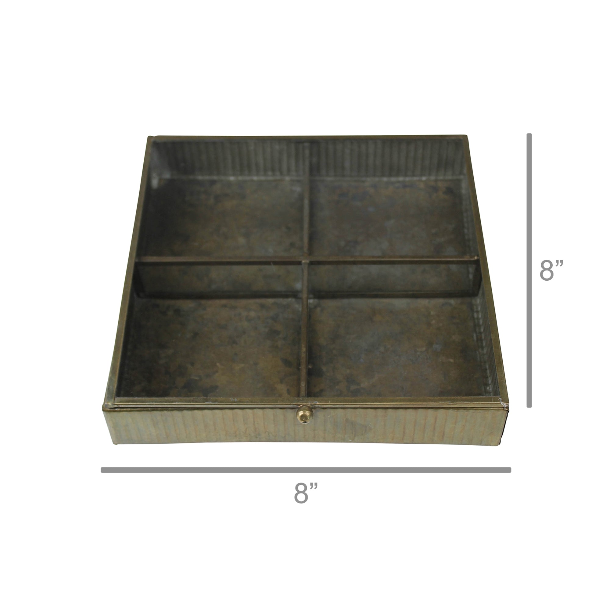 Small Brass Square Box with Glass Lid