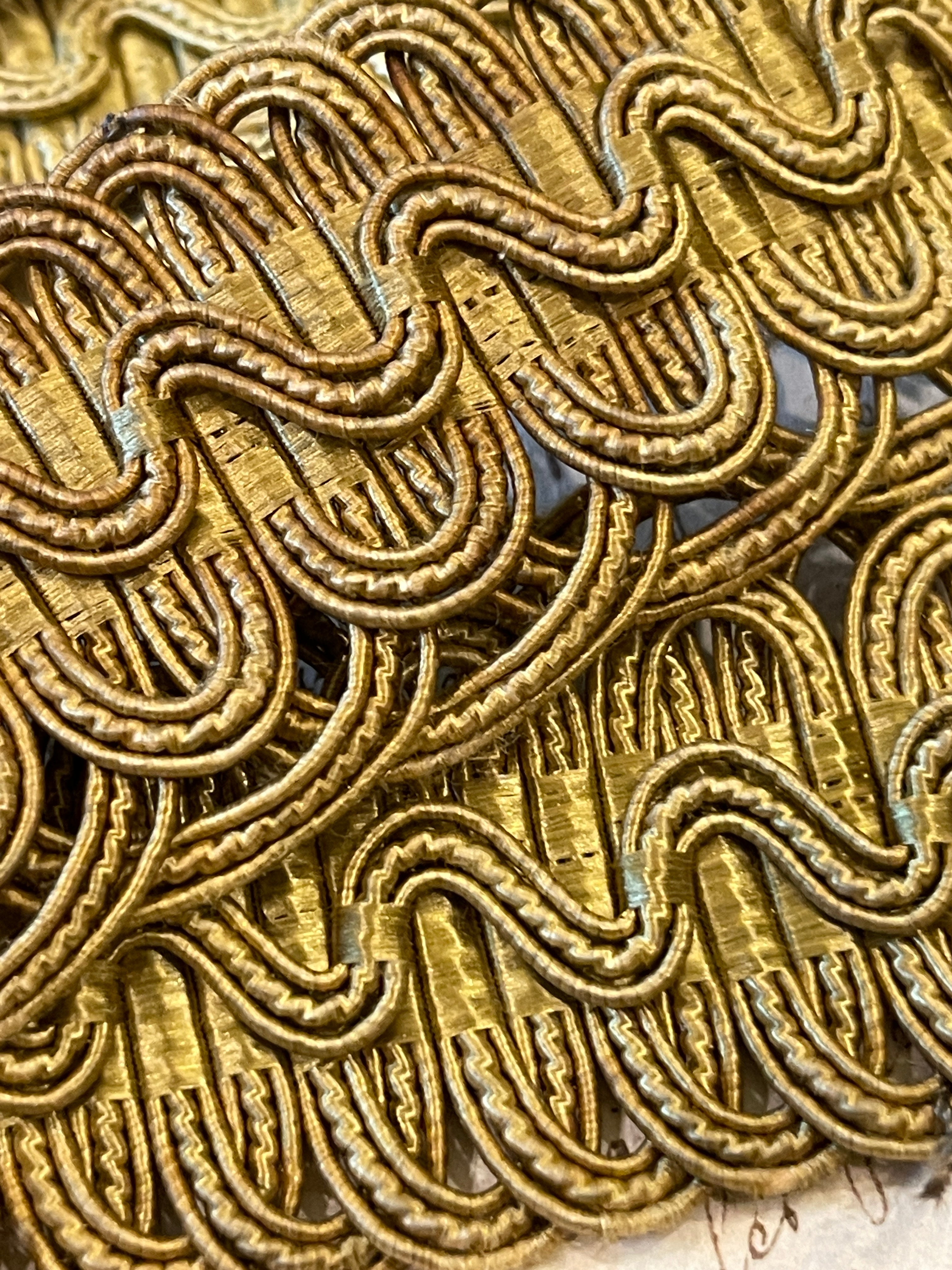 Antique French Gold/Bronze Lace Trim Circa mid 1800s