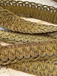 Antique French Gold/Bronze Lace Trim Circa mid 1800s