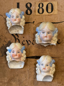 Antique German Painted Doll heads - A13