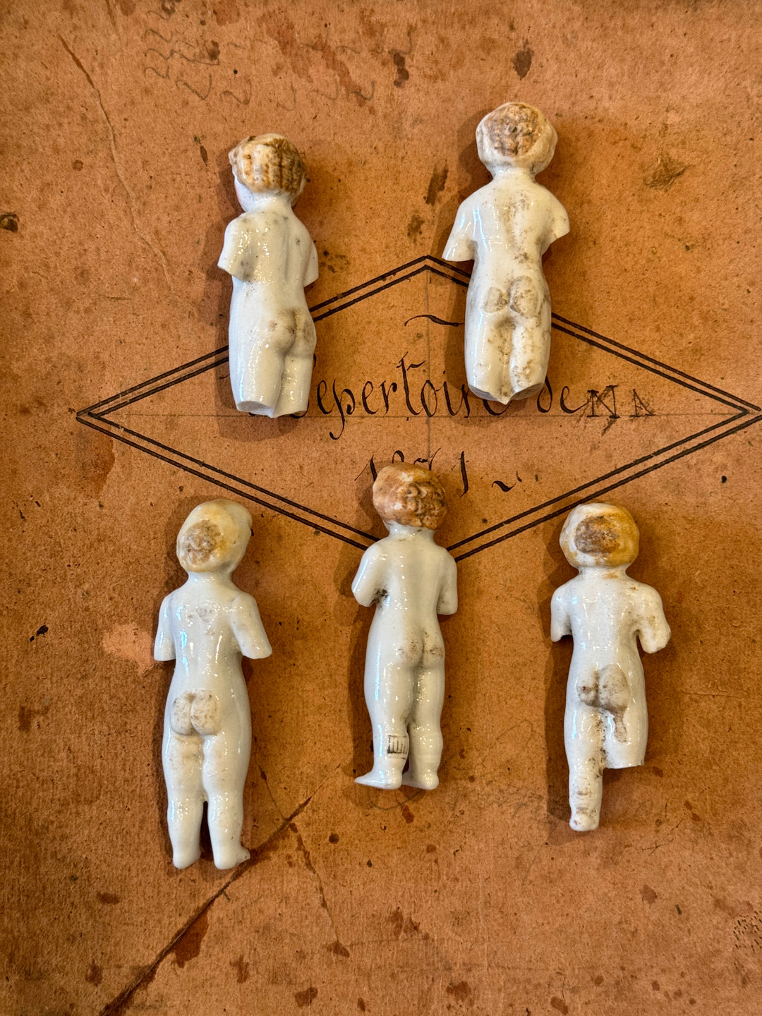 Antique German Frozen Charlottes with Blonde Hair - A1