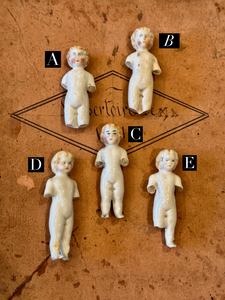 Antique German Frozen Charlottes with Blonde Hair - A1
