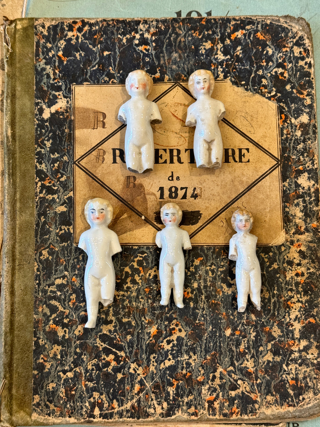 Antique German Frozen Charlottes with Blonde Hair - A3