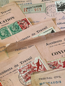 Vintage PINK French "Accidents du Travail" Letters set of 11