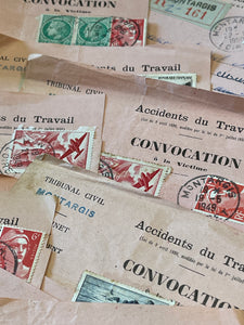 Vintage PINK French "Accidents du Travail" Letters set of 11
