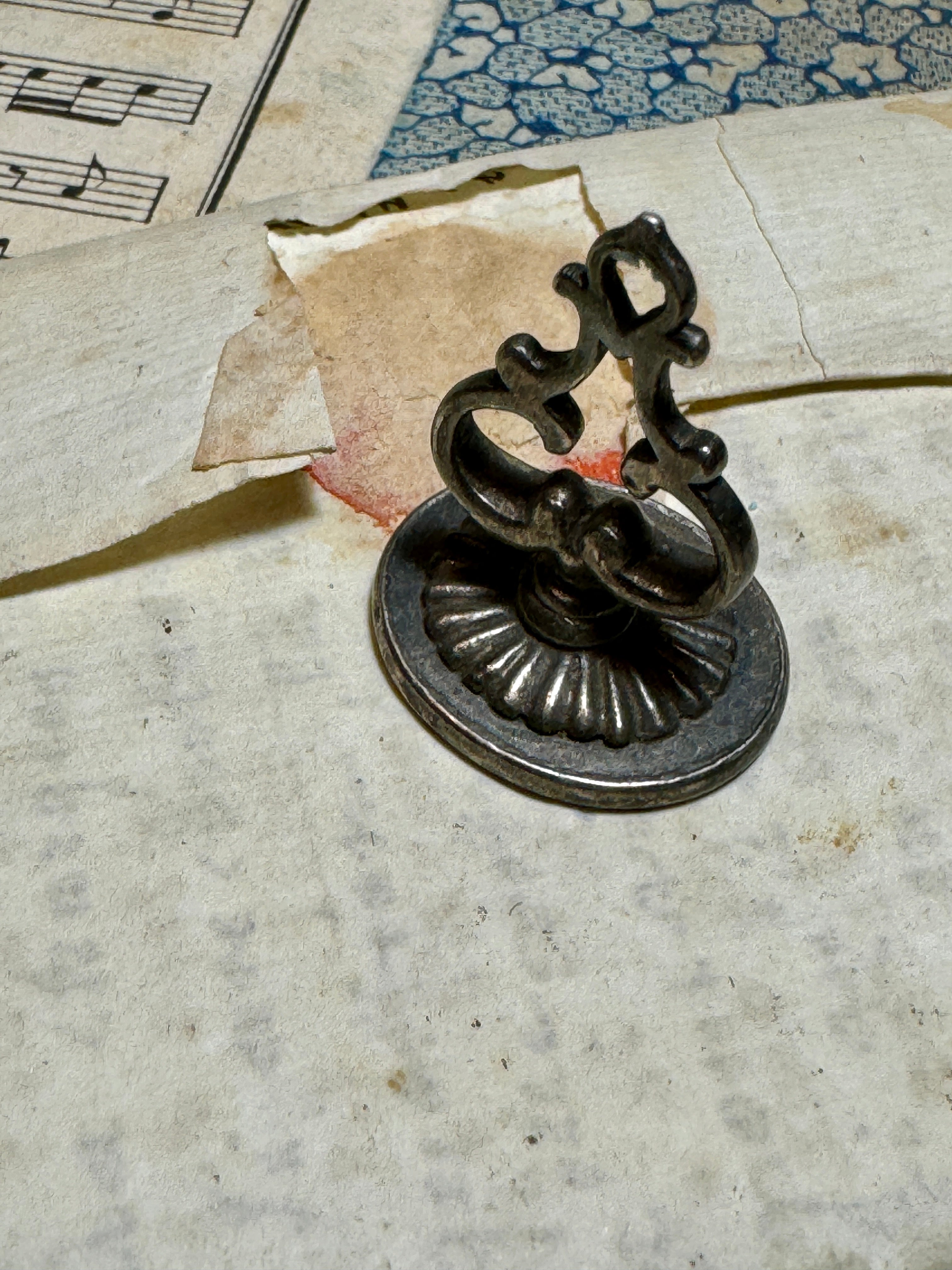 RARE 1700s Antique French Armorial Seal Fob Pendant