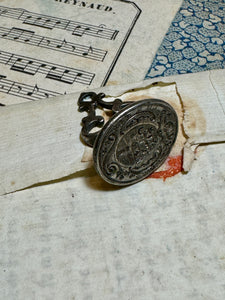 RARE 1700s Antique French Armorial Seal Fob Pendant