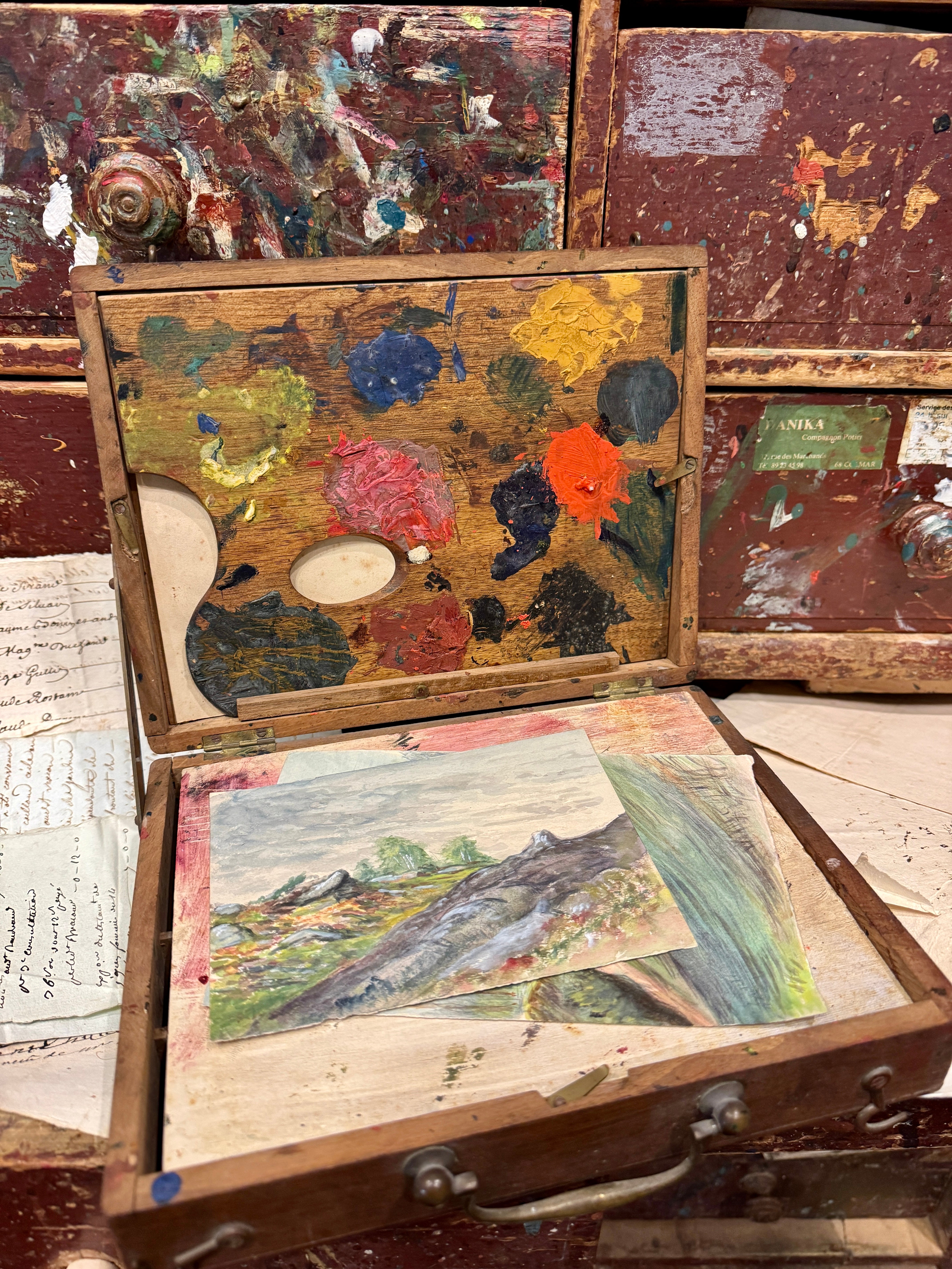 1800s French Paint Box