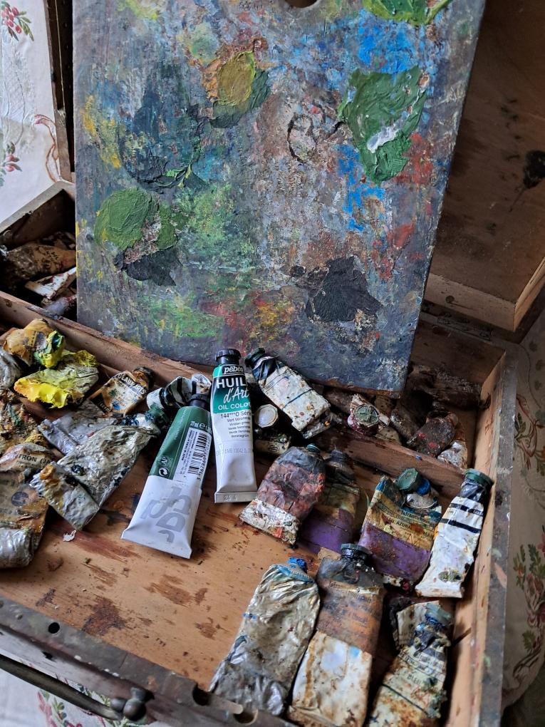 Antique French  Paint Box