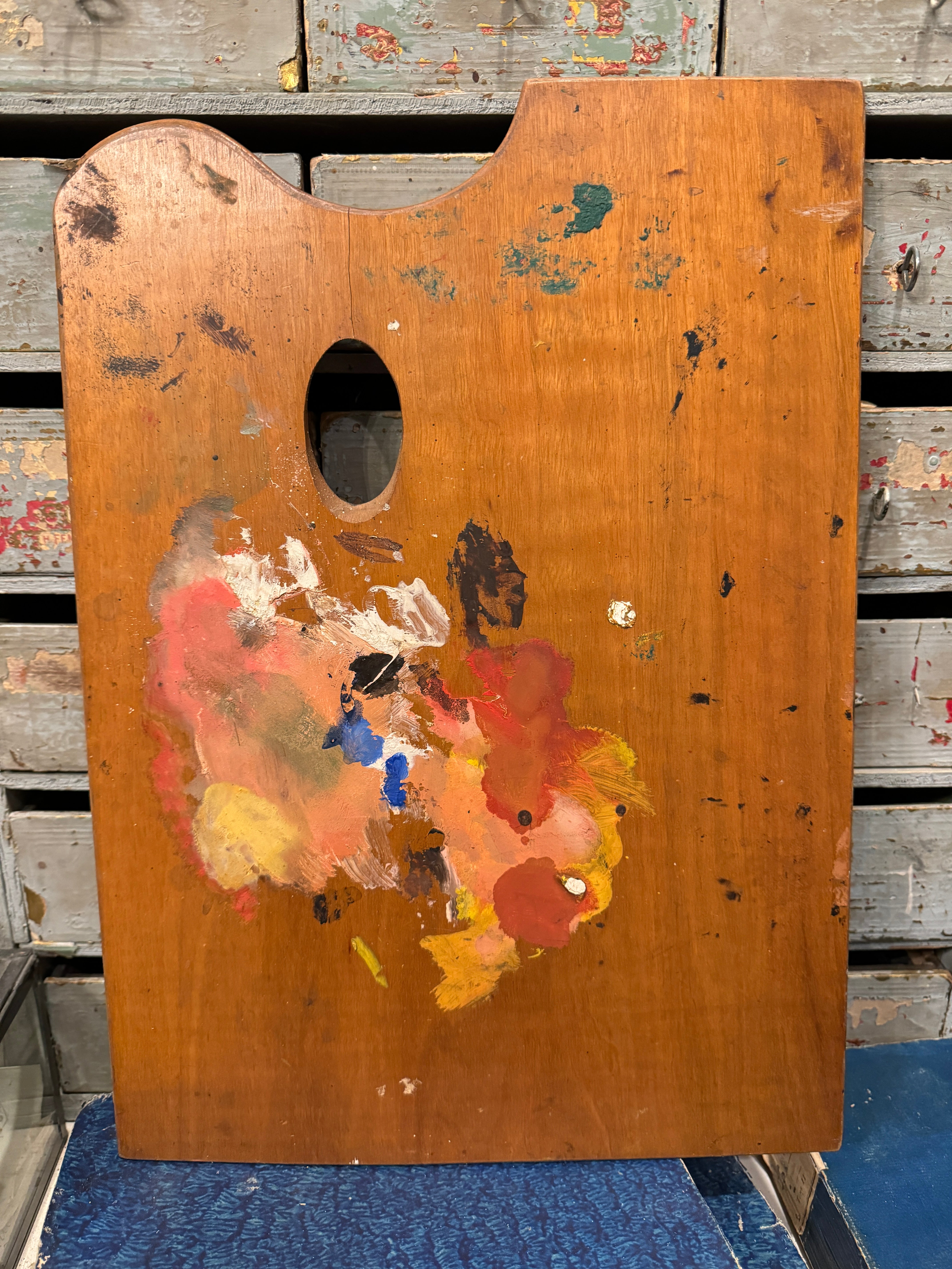Antique French Artist's Painters Palette - B
