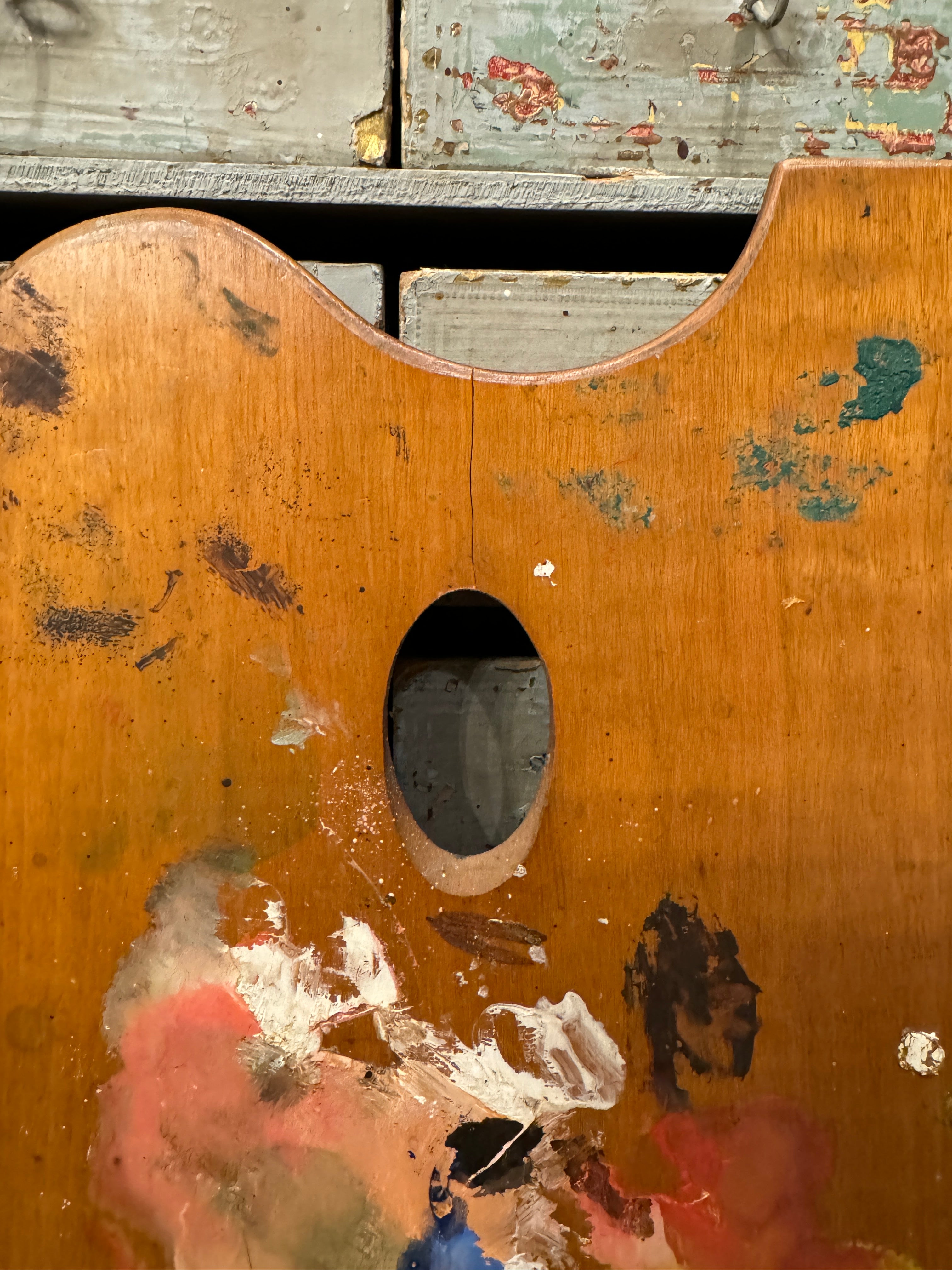 Antique French Artist's Painters Palette - B