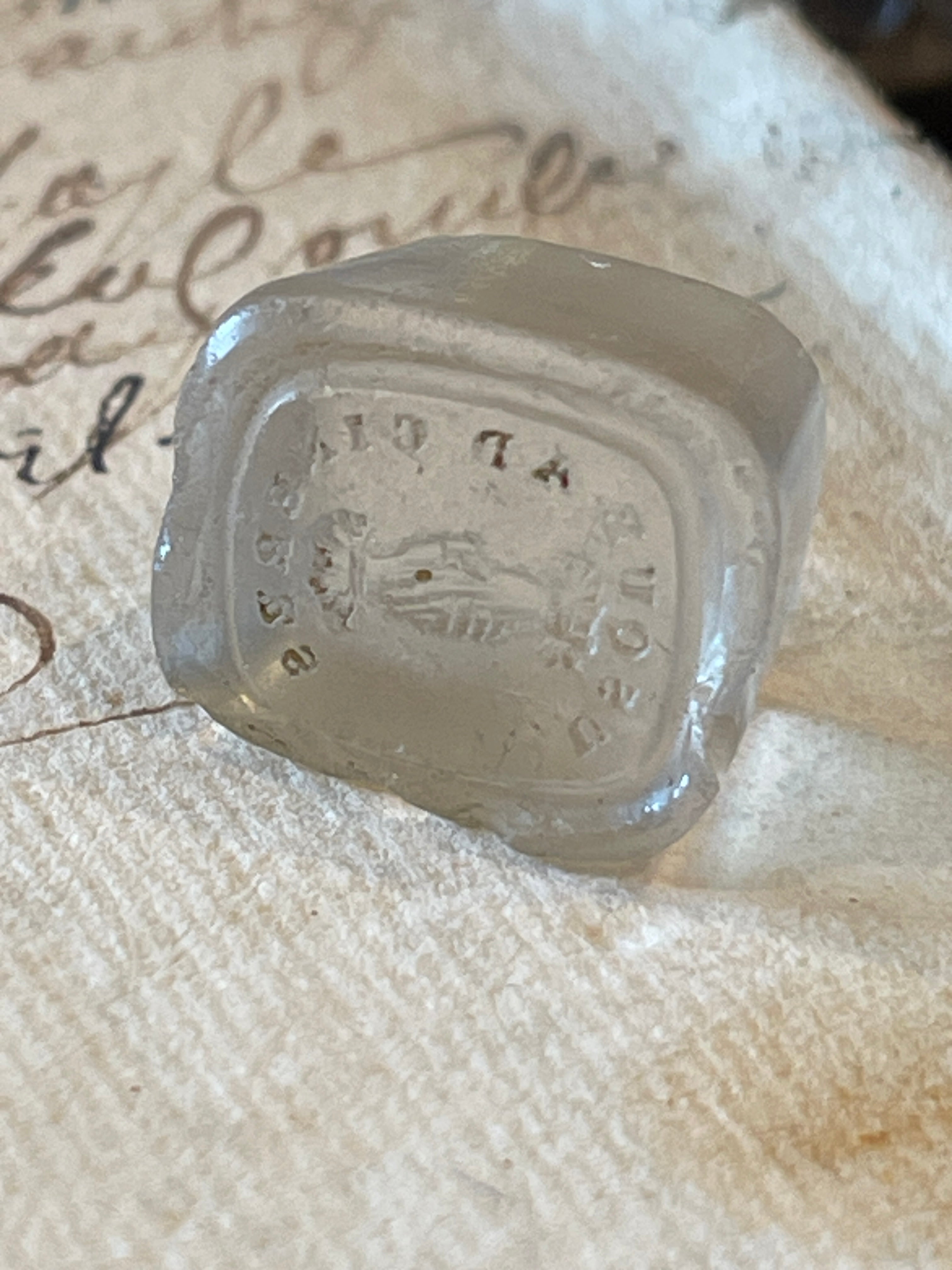 Antique Georgian Intaglio Seal  - "Usque Ad Cineres" - "From The Ashes To The Ashes"