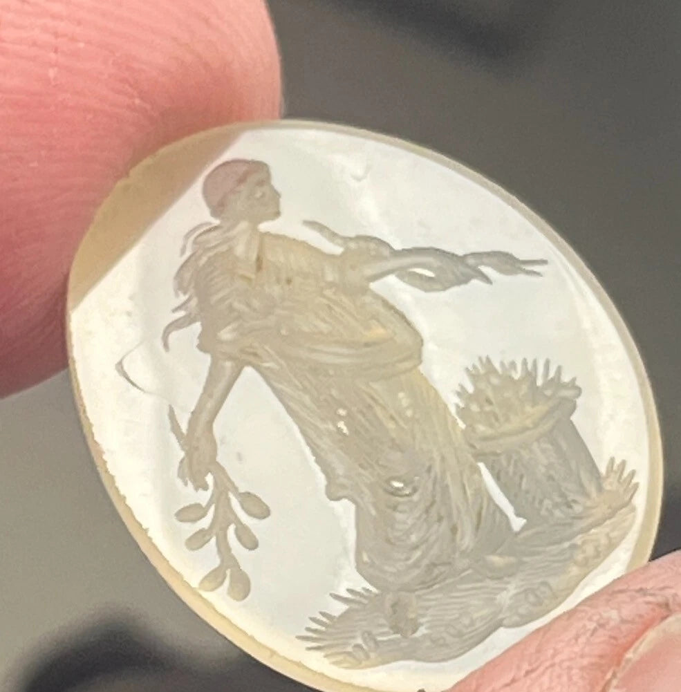 Antique Victorian Agate Intaglio Seal of Athena