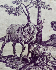 Eary 1800s French Aubergine Toile