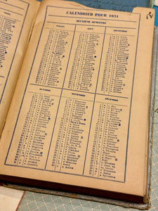 1931 French AUX DAMES DE FRANCE AVIGNON Calaendar/Agenda/Date Book
