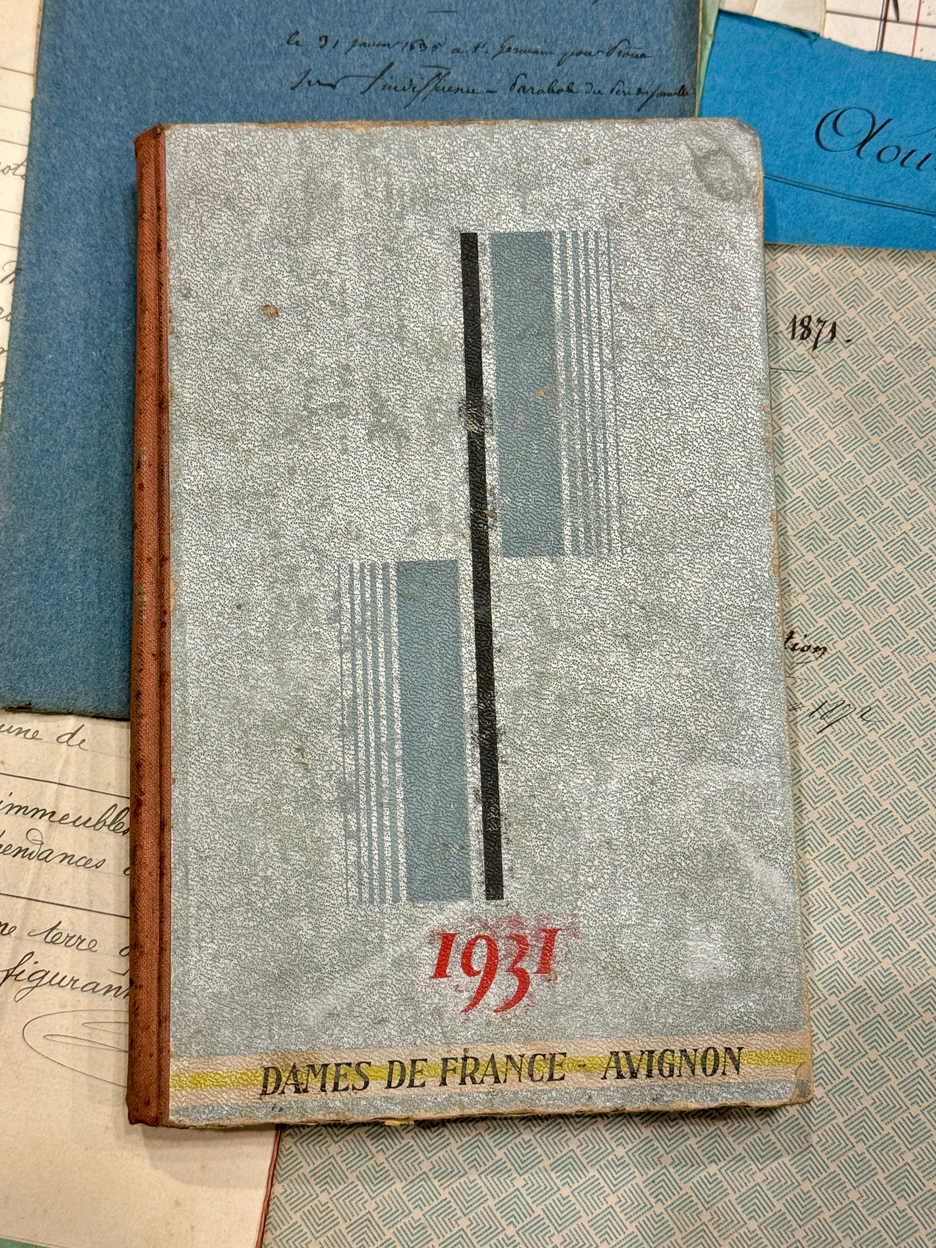 1931 French AUX DAMES DE FRANCE AVIGNON Calaendar/Agenda/Date Book