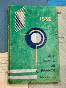 1932 French AUX DAMES DE FRANCE AVIGNON Calaendar/Agenda/Date Book