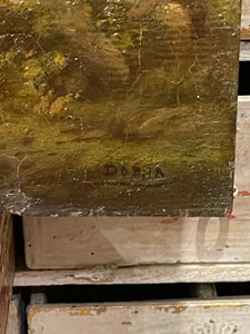 Signed Original Antique French Oil Painting - Barbazon School