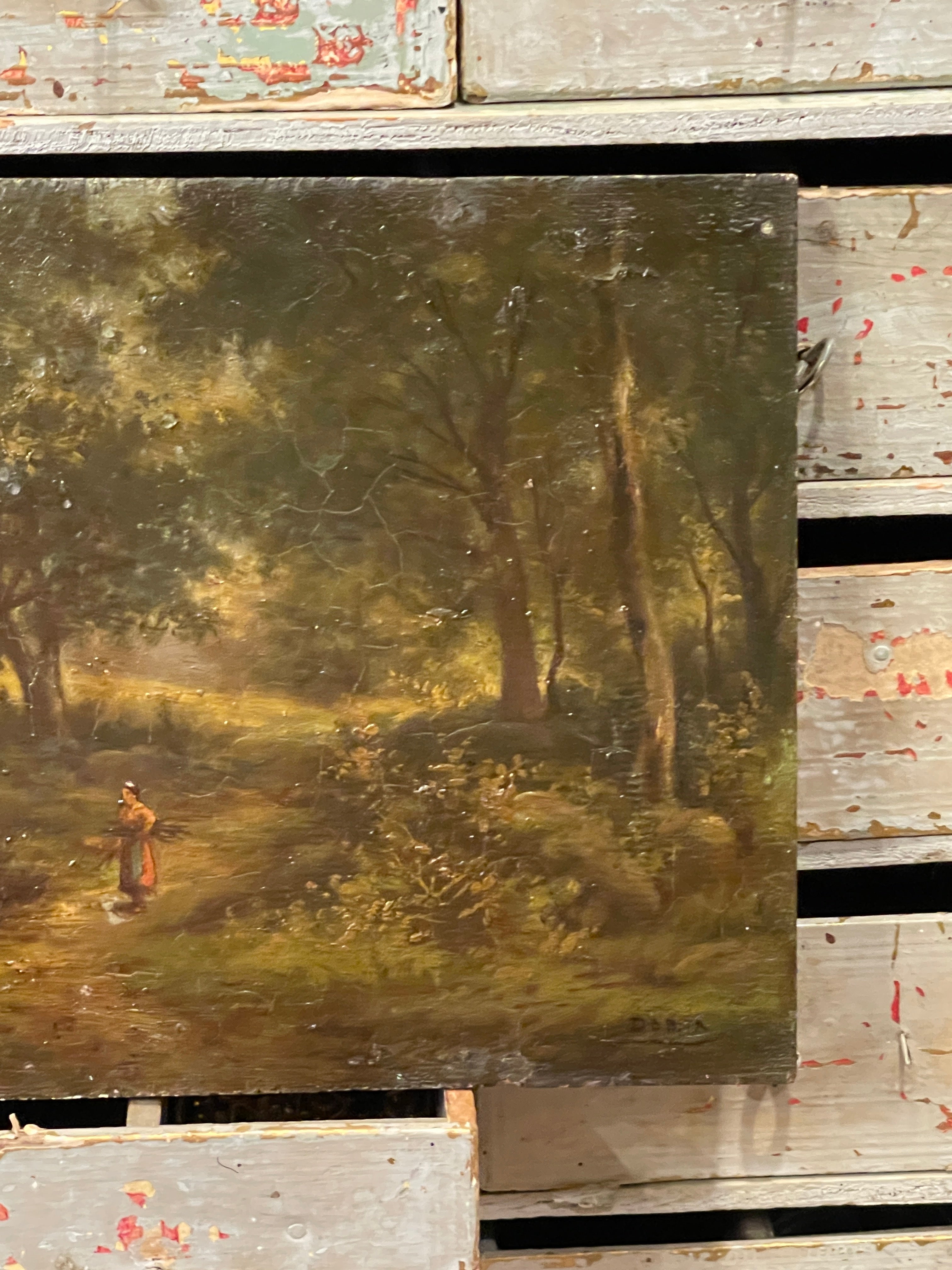 Signed Original Antique French Oil Painting - Barbazon School