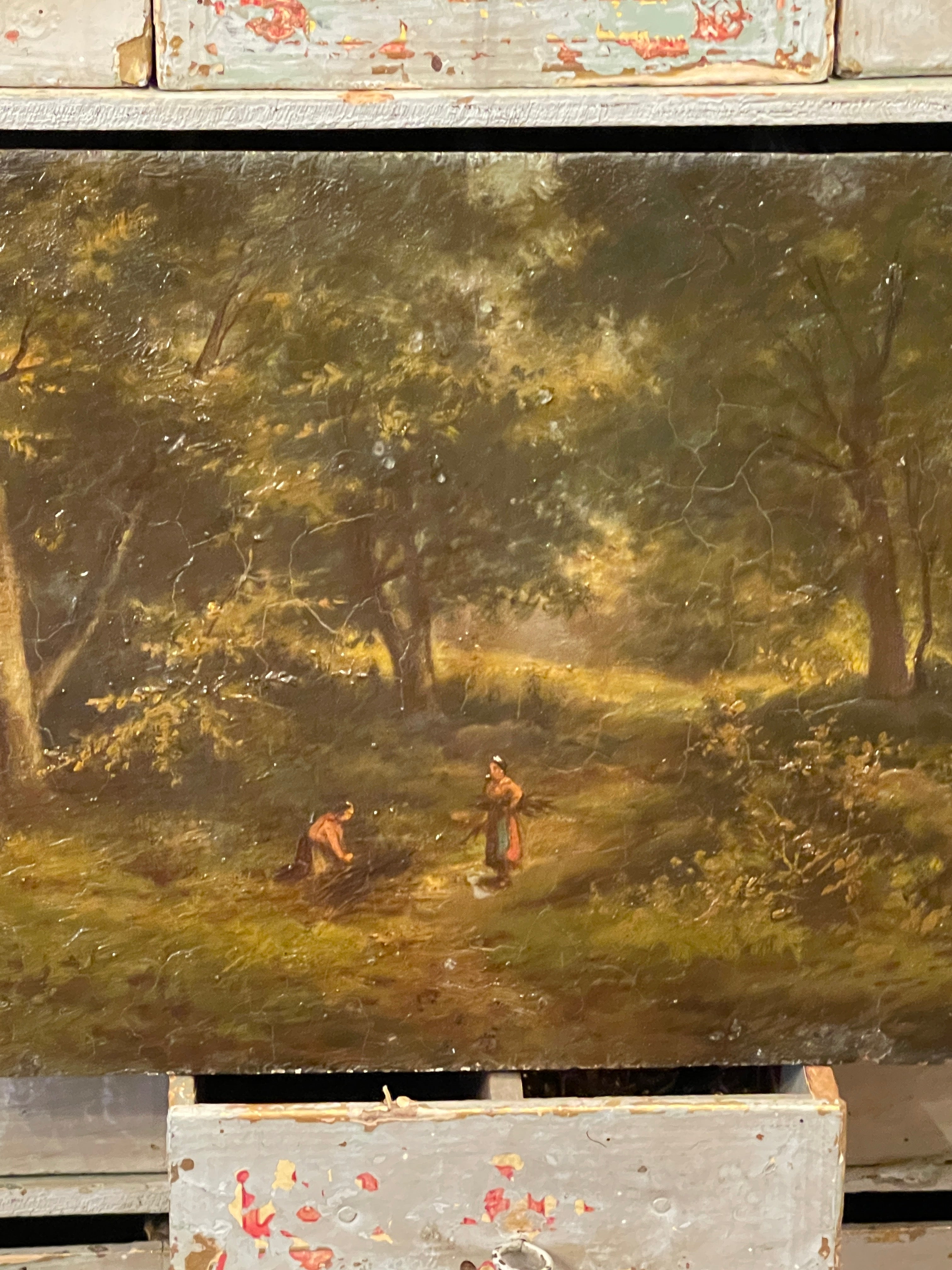 Signed Original Antique French Oil Painting - Barbazon School