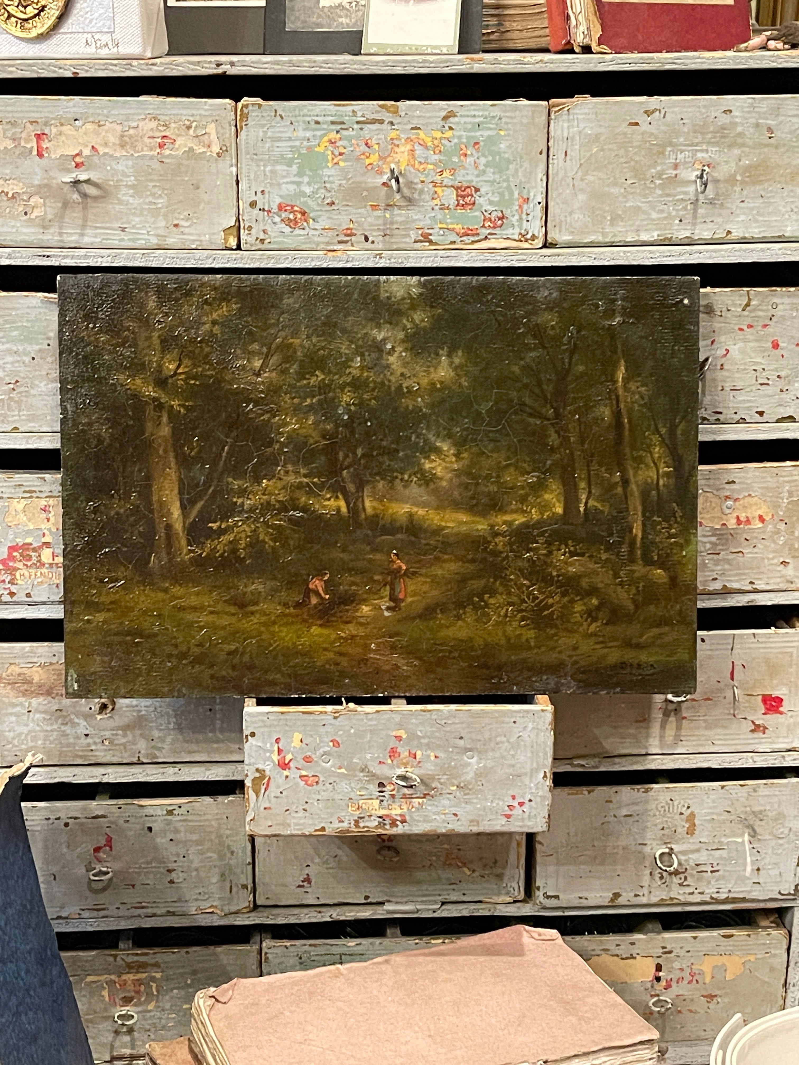 Signed Original Antique French Oil Painting - Barbazon School