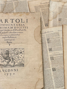 Original Italian Book Pages From 1550 - Set/8