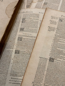Original Italian Book Pages From 1550 - Set/8
