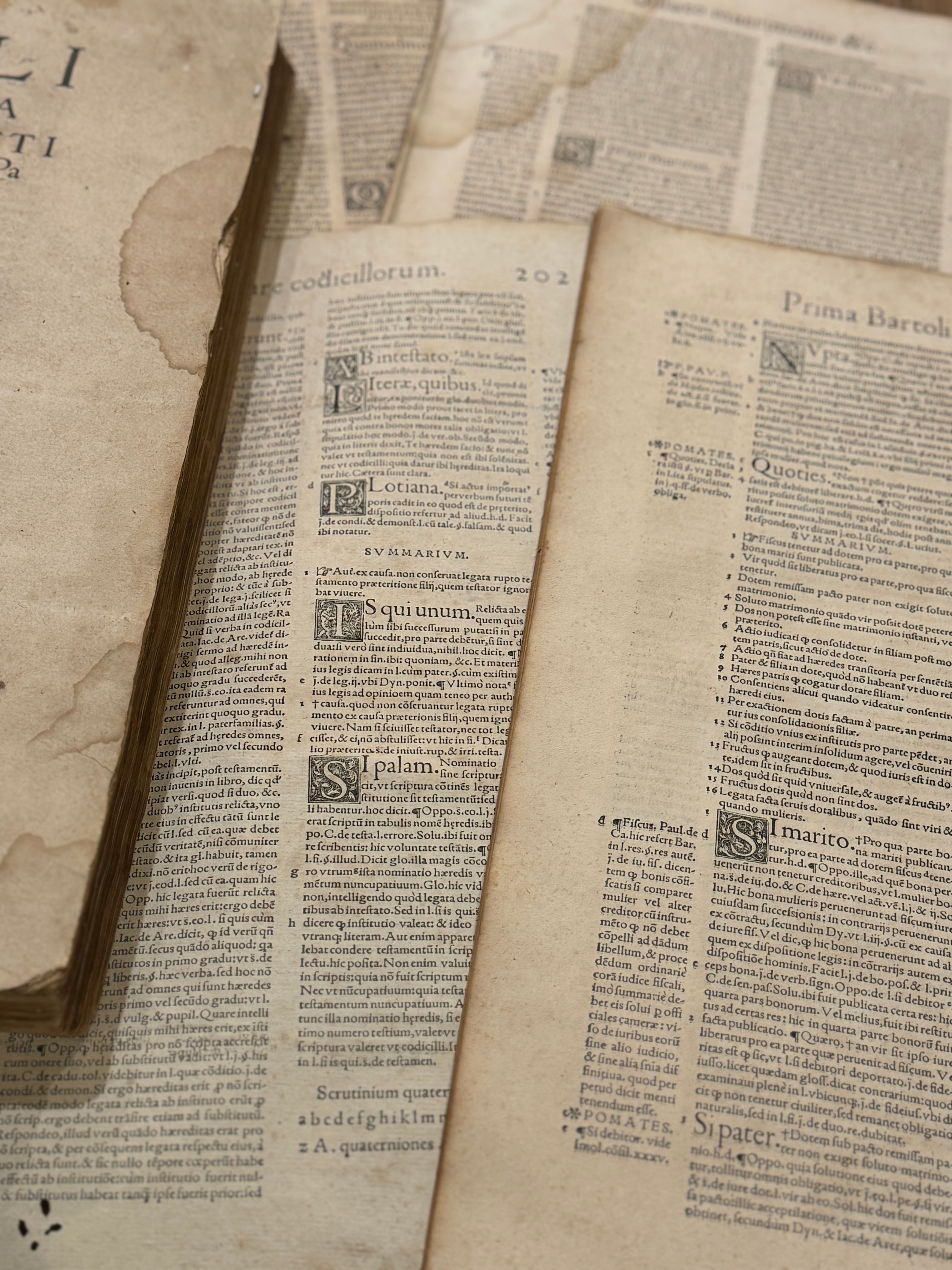 Original Italian Book Pages From 1550 - Set/8