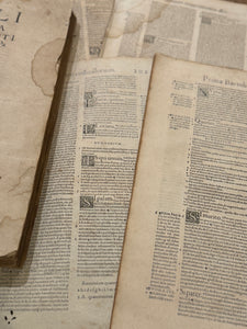 Original Italian Book Pages From 1550 - Set/8