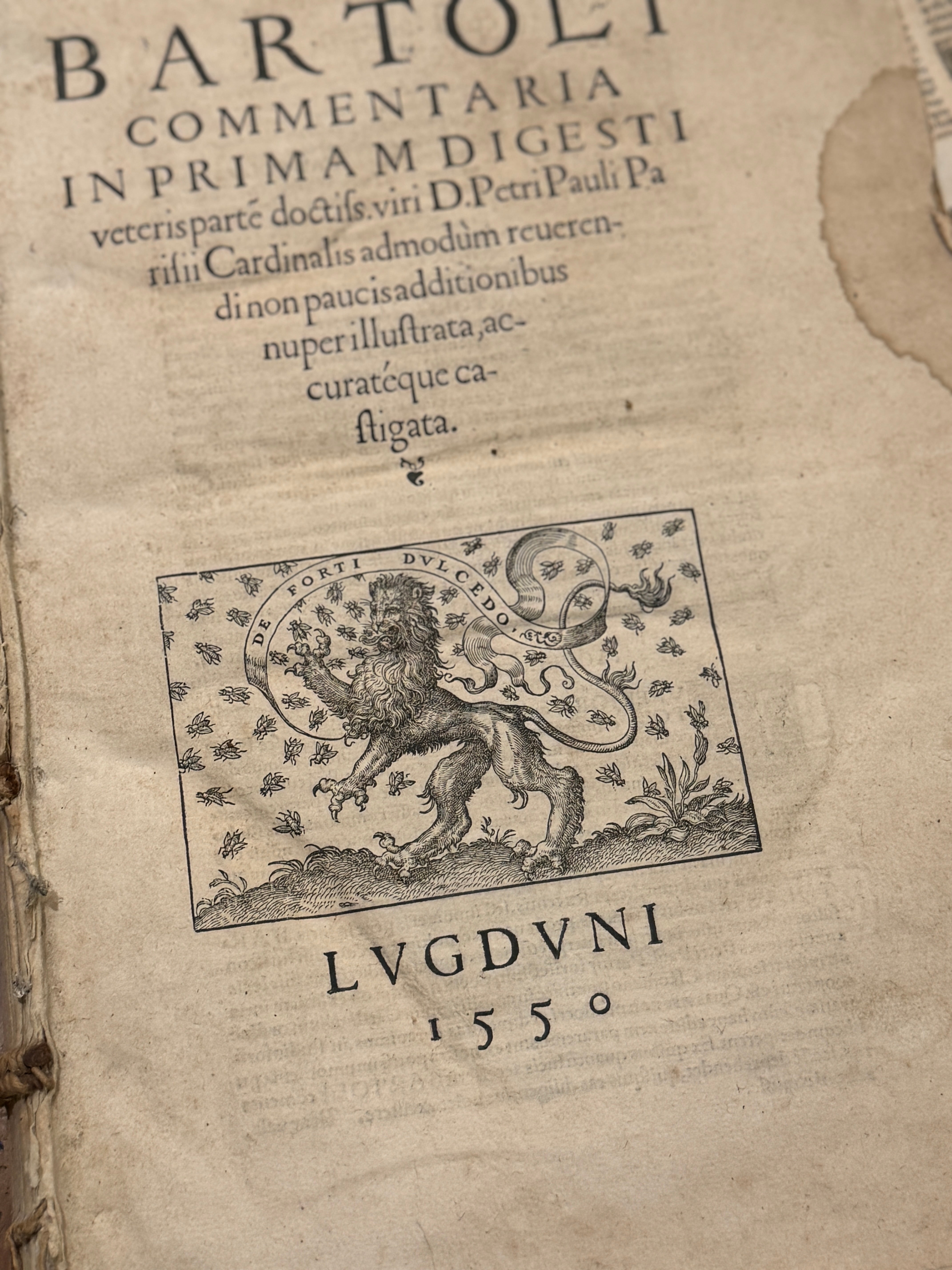 Original Italian Book Pages From 1550 - Set/8